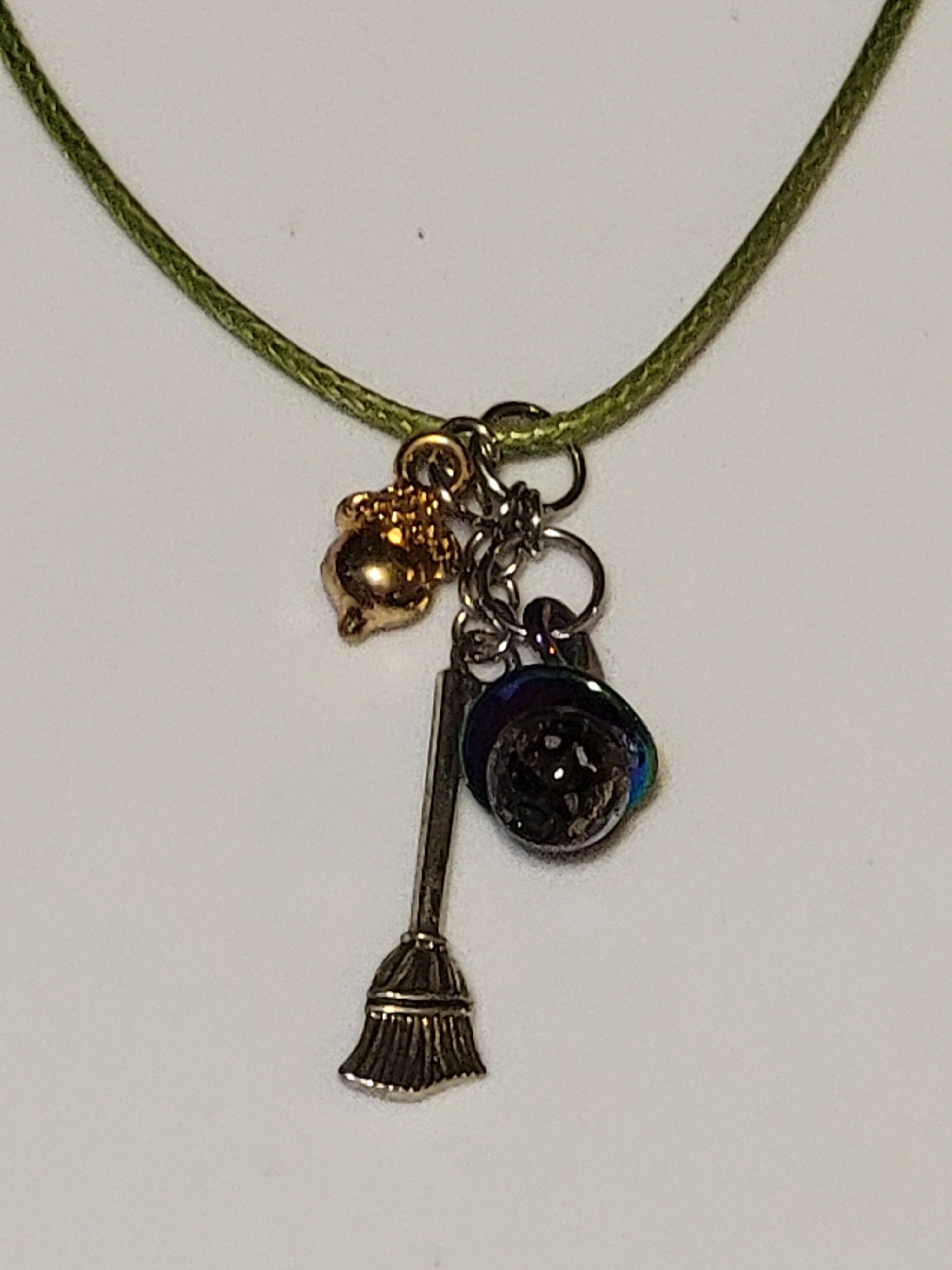 Witch Hat Necklaces - Glow In The Dark Glass