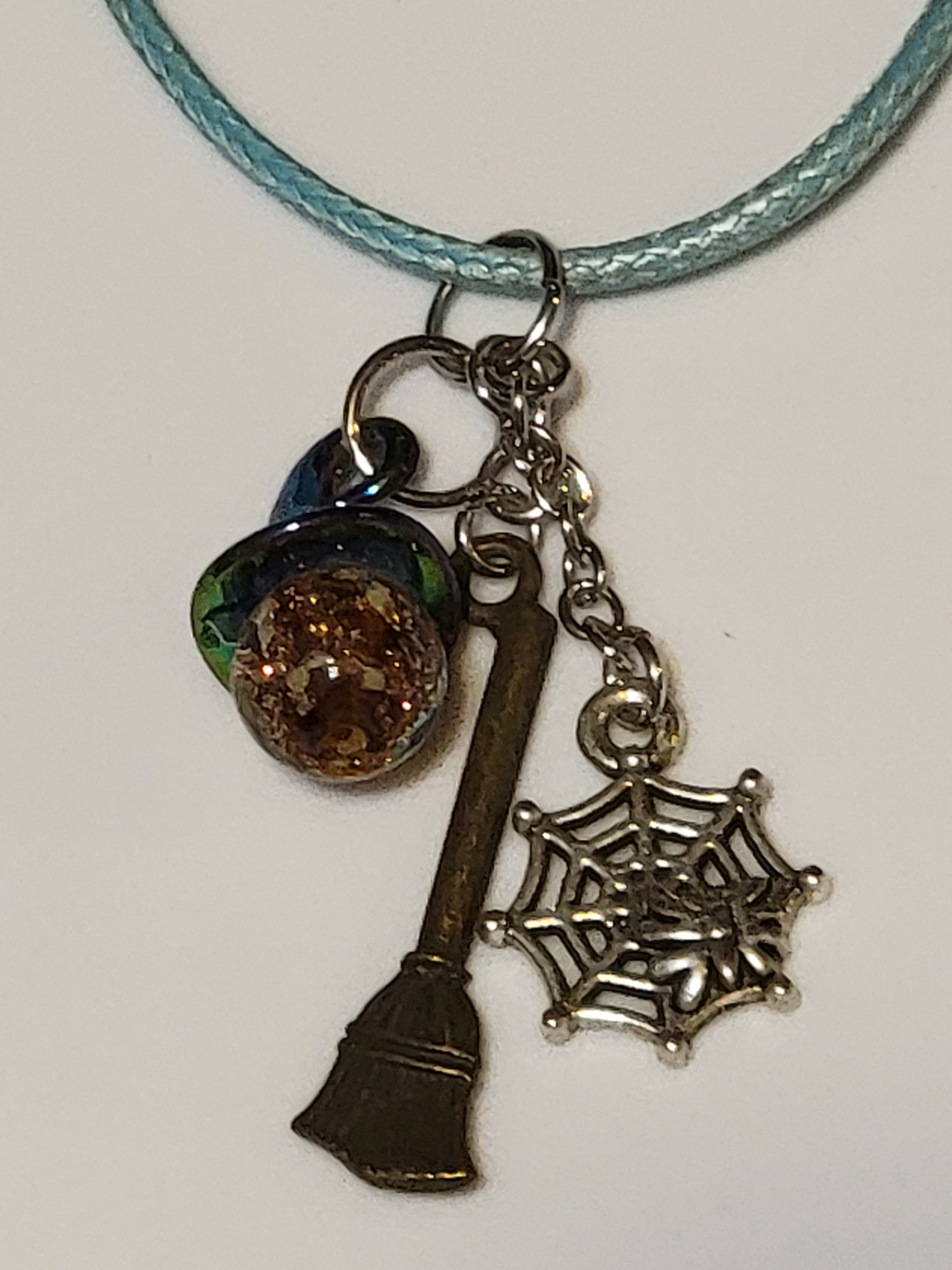 Witch Hat Necklaces - Glow In The Dark Glass