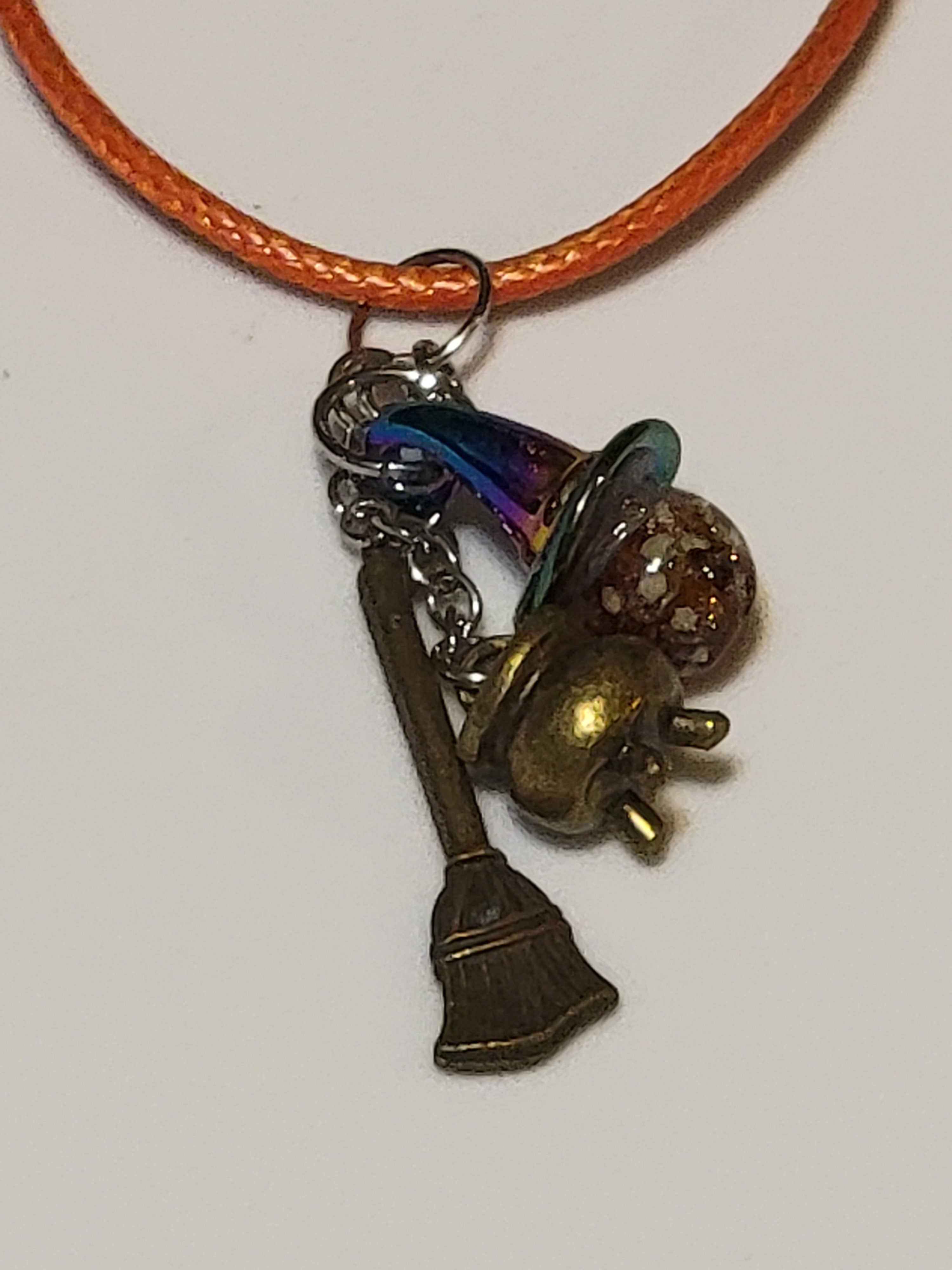 Witch Hat Necklaces - Glow In The Dark Glass