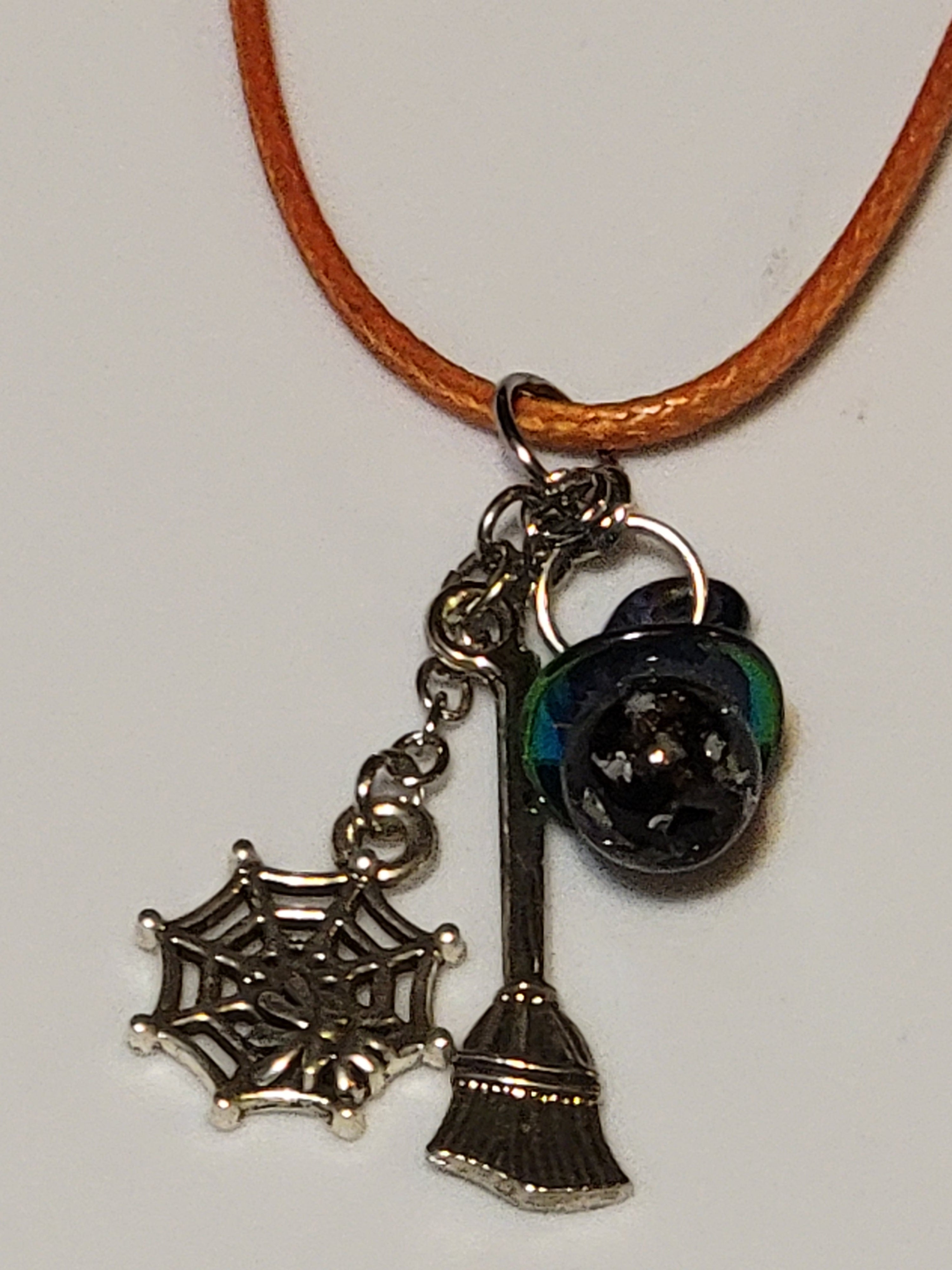 Witch Hat Necklaces - Glow In The Dark Glass