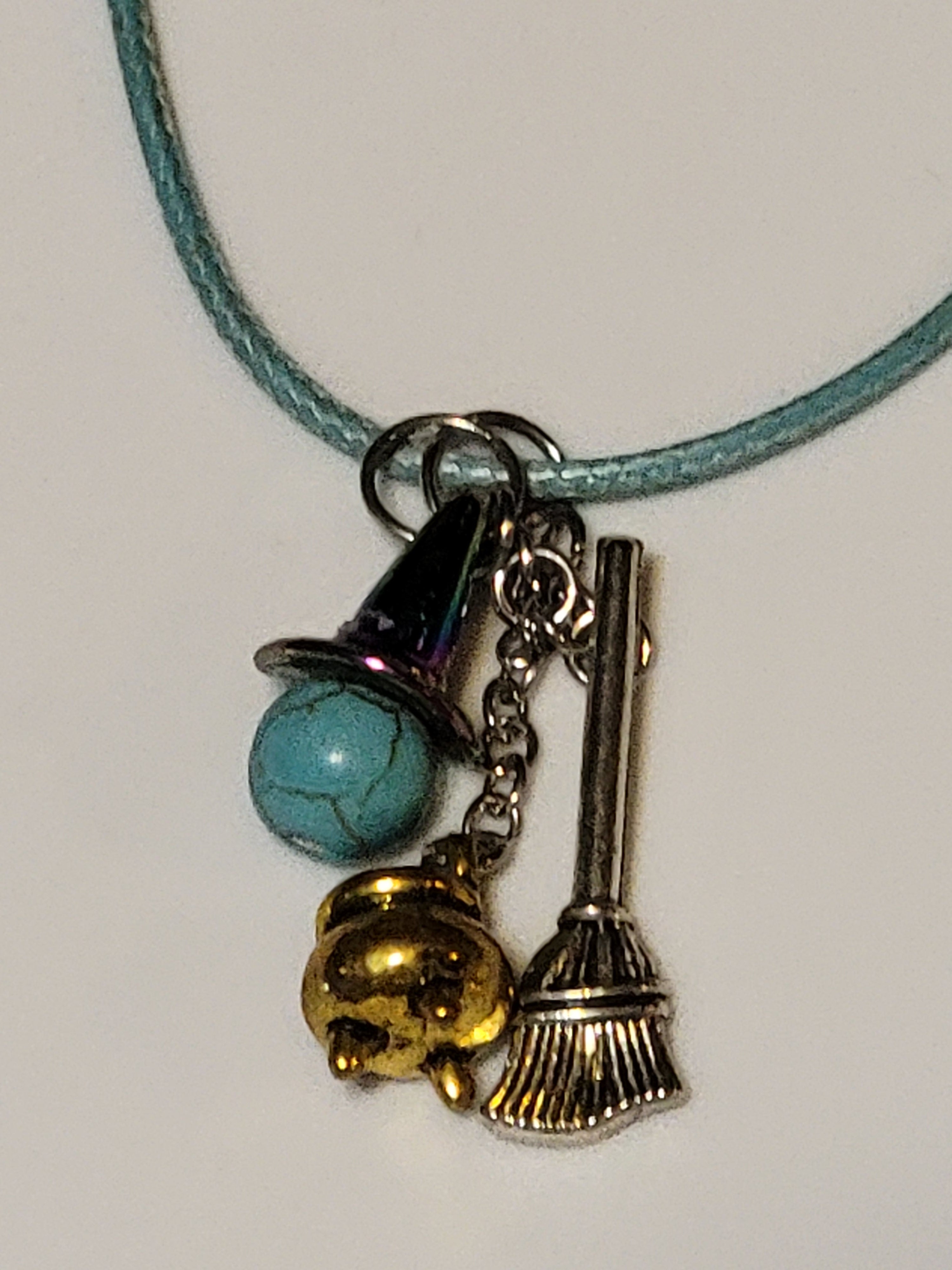 Witch Hat Necklace - Gemstone