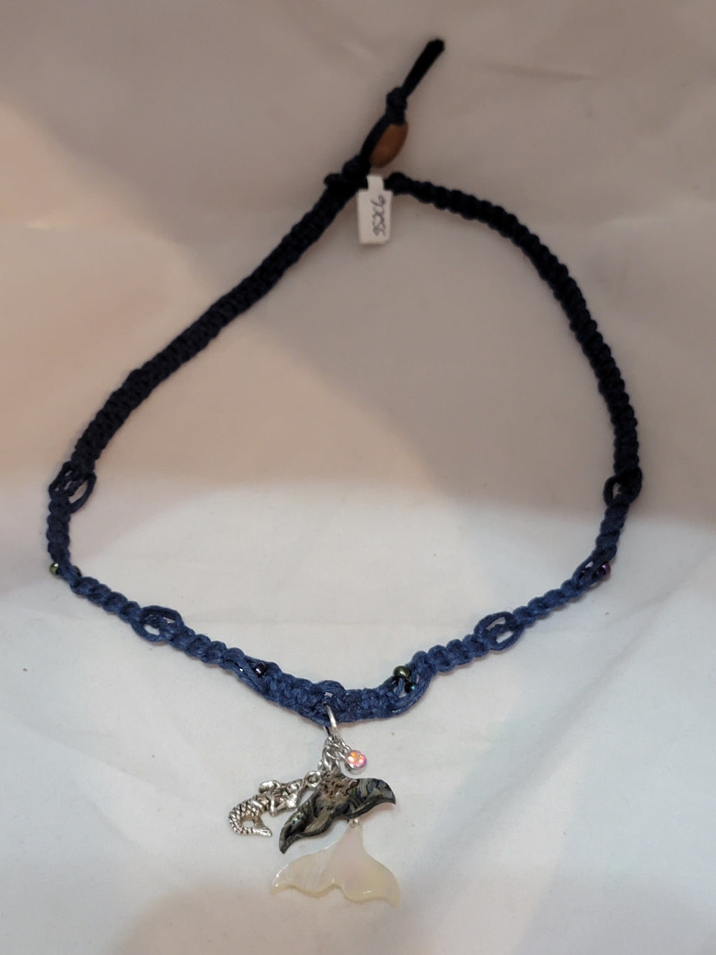 Abalone, Opalite Whale Tails with Mermaid & Crystal Necklace