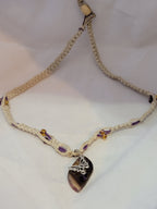 Agate with Butterfly & Crystal Necklace