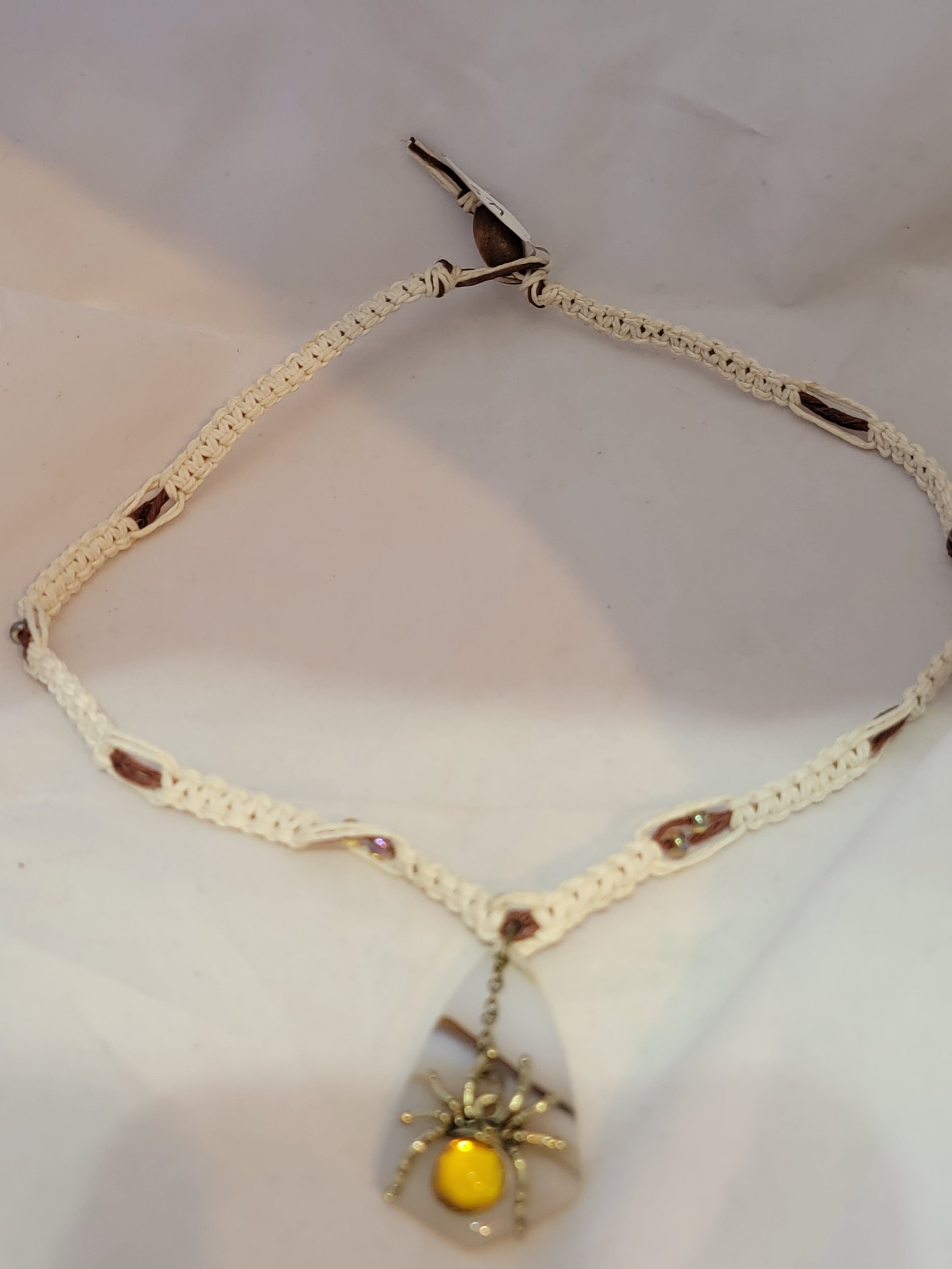 Agate with Spider Necklace