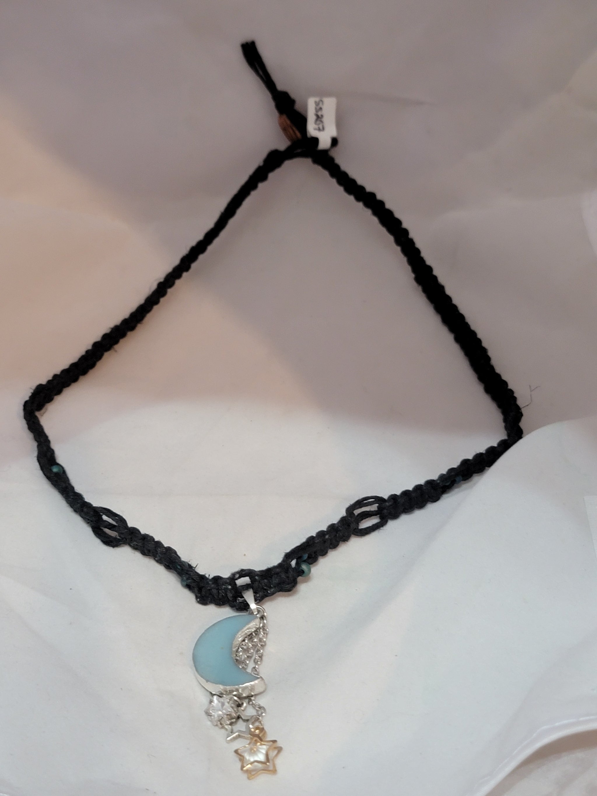 Amazonite Moon with Stars Necklace