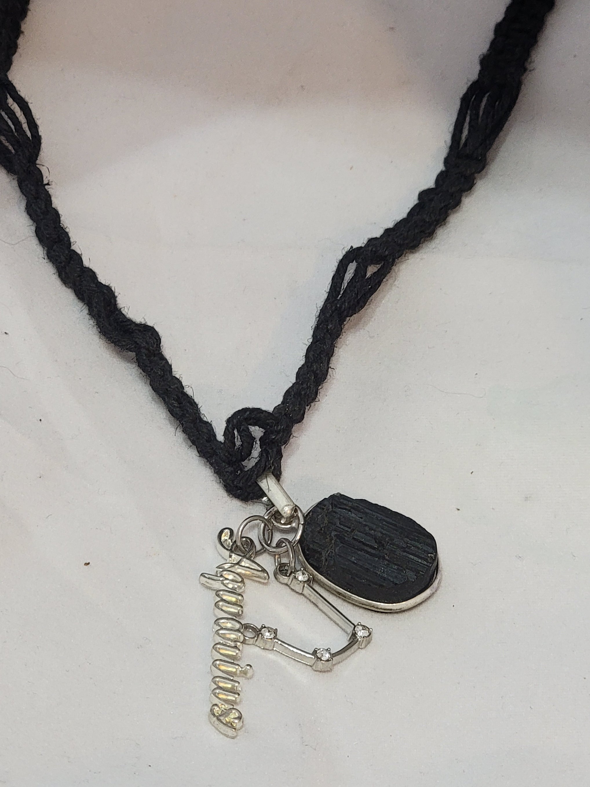 Aquarius Black Tourmaline Zodiac Necklace