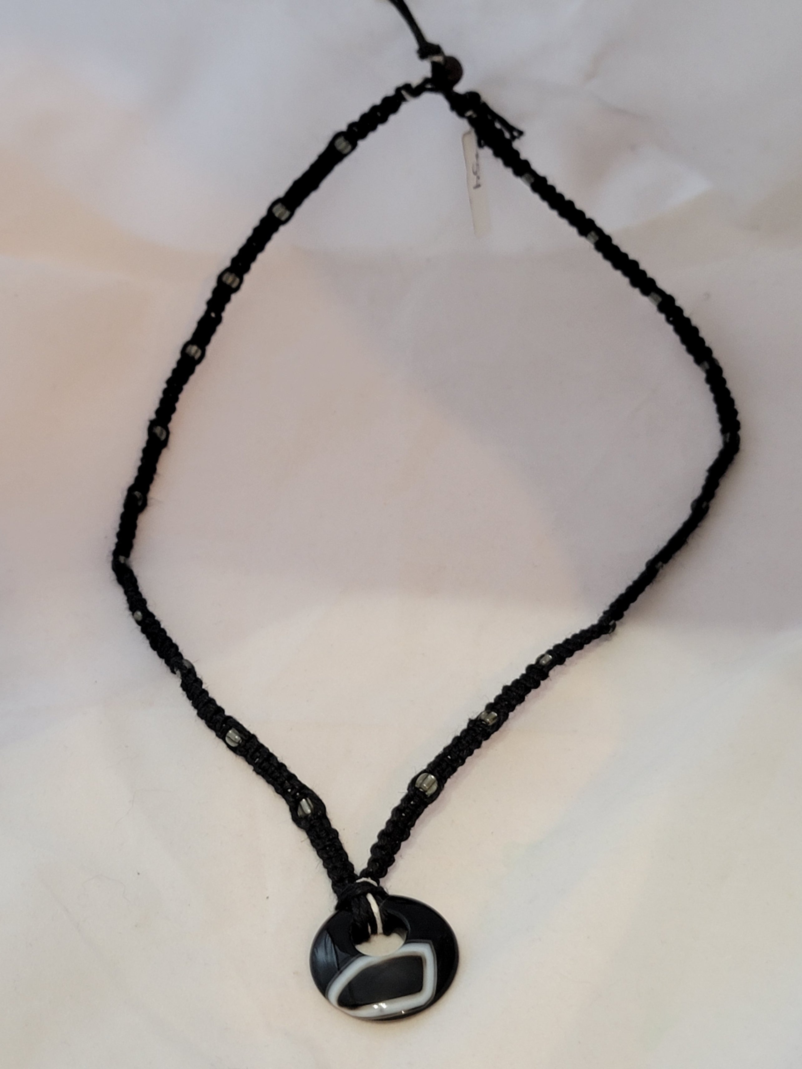 Black Onyx Donut Necklace
