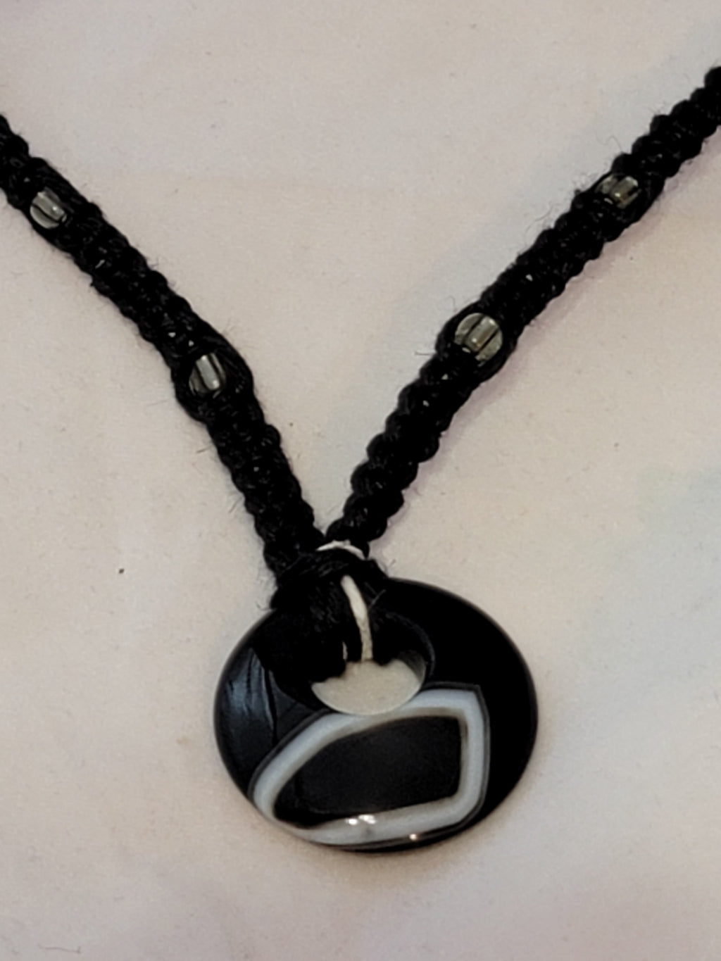 Black Onyx Donut Necklace
