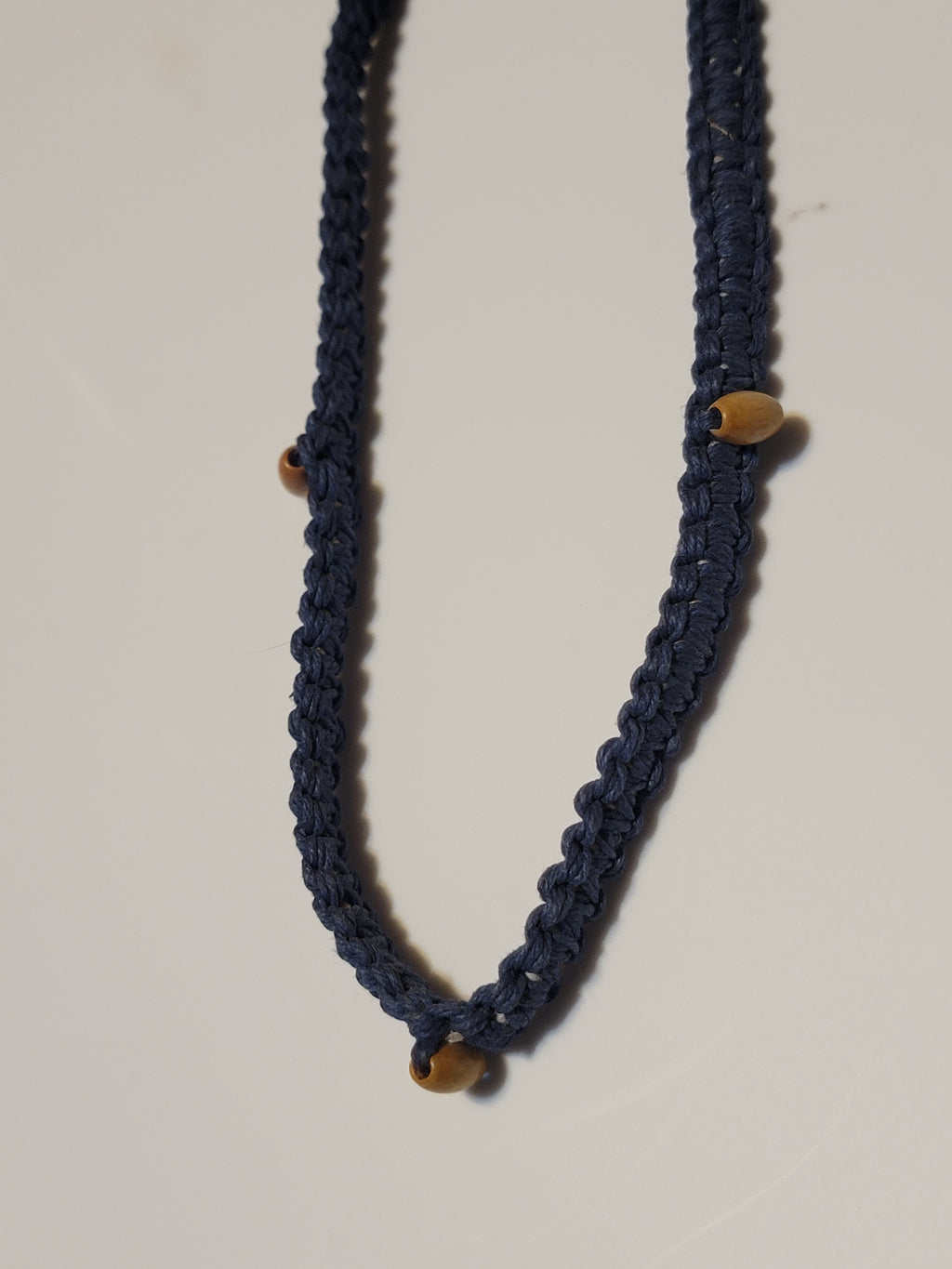 Hemp Necklace with Wood Beads