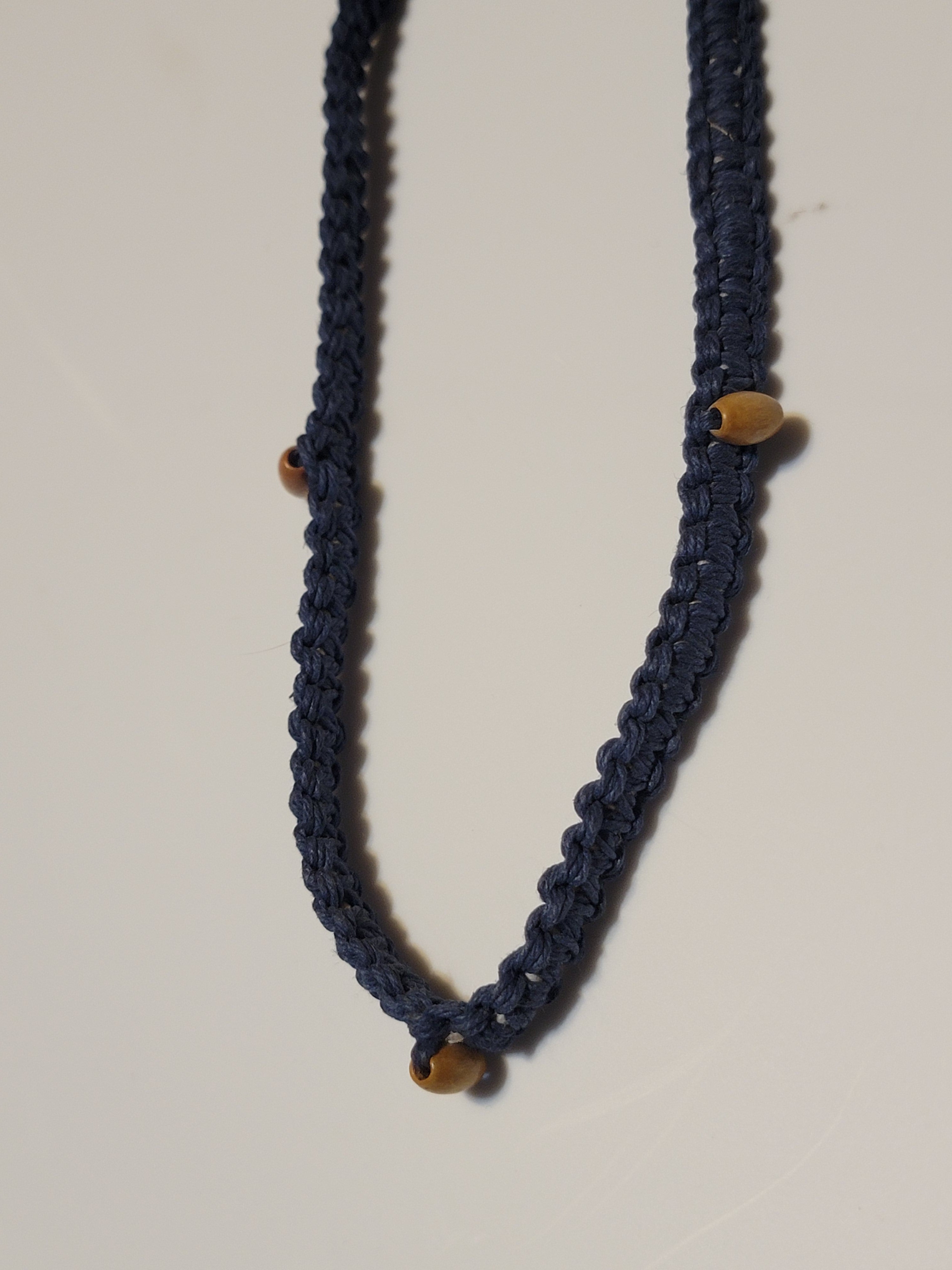 Hemp Necklace with Wood Beads