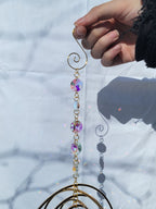 Five Orb Crystal Suncatcher - Brass