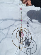 Five Orb Crystal Suncatcher - Brass
