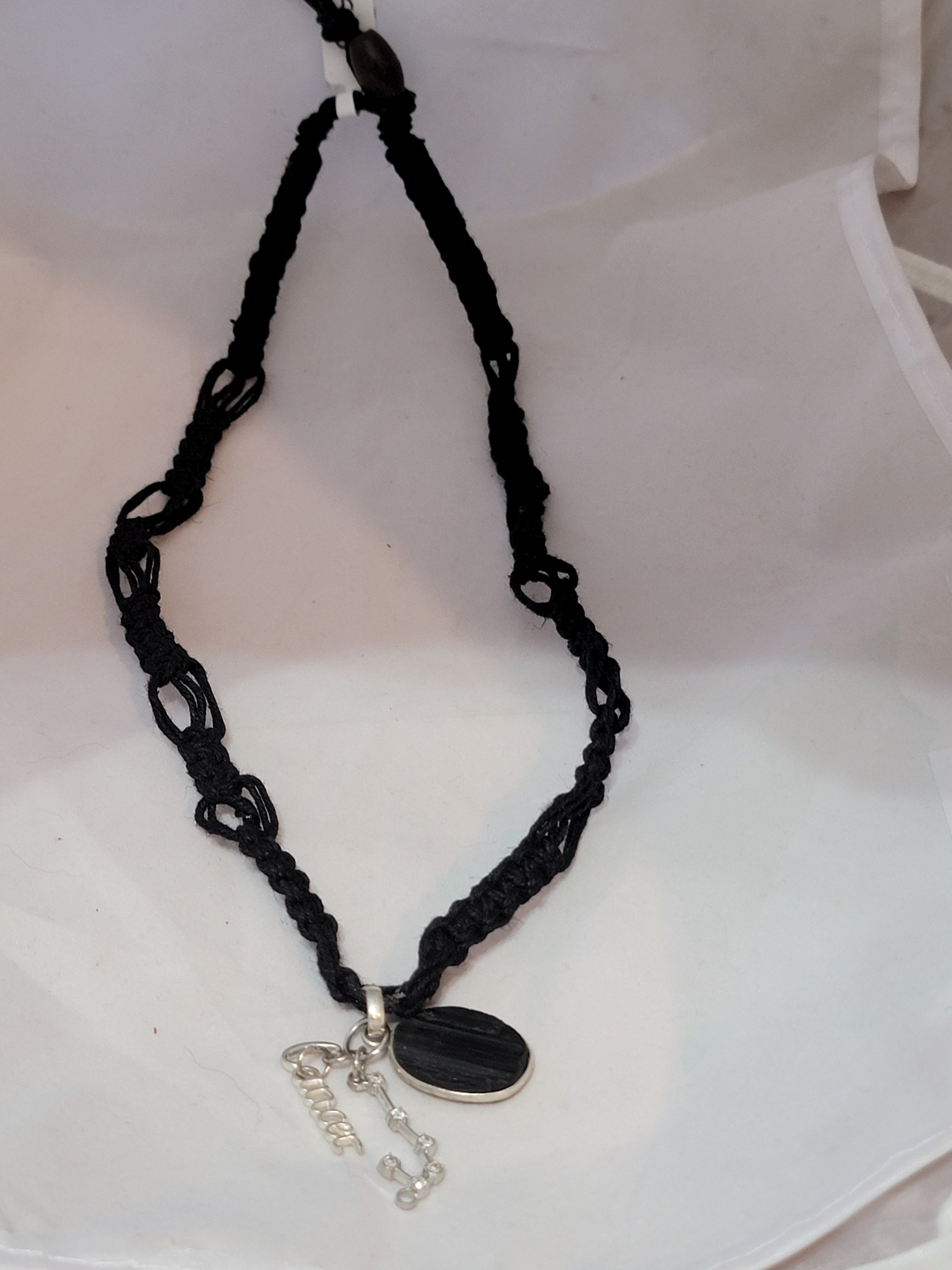 Cancer Black Tourmaline Zodiac Necklace