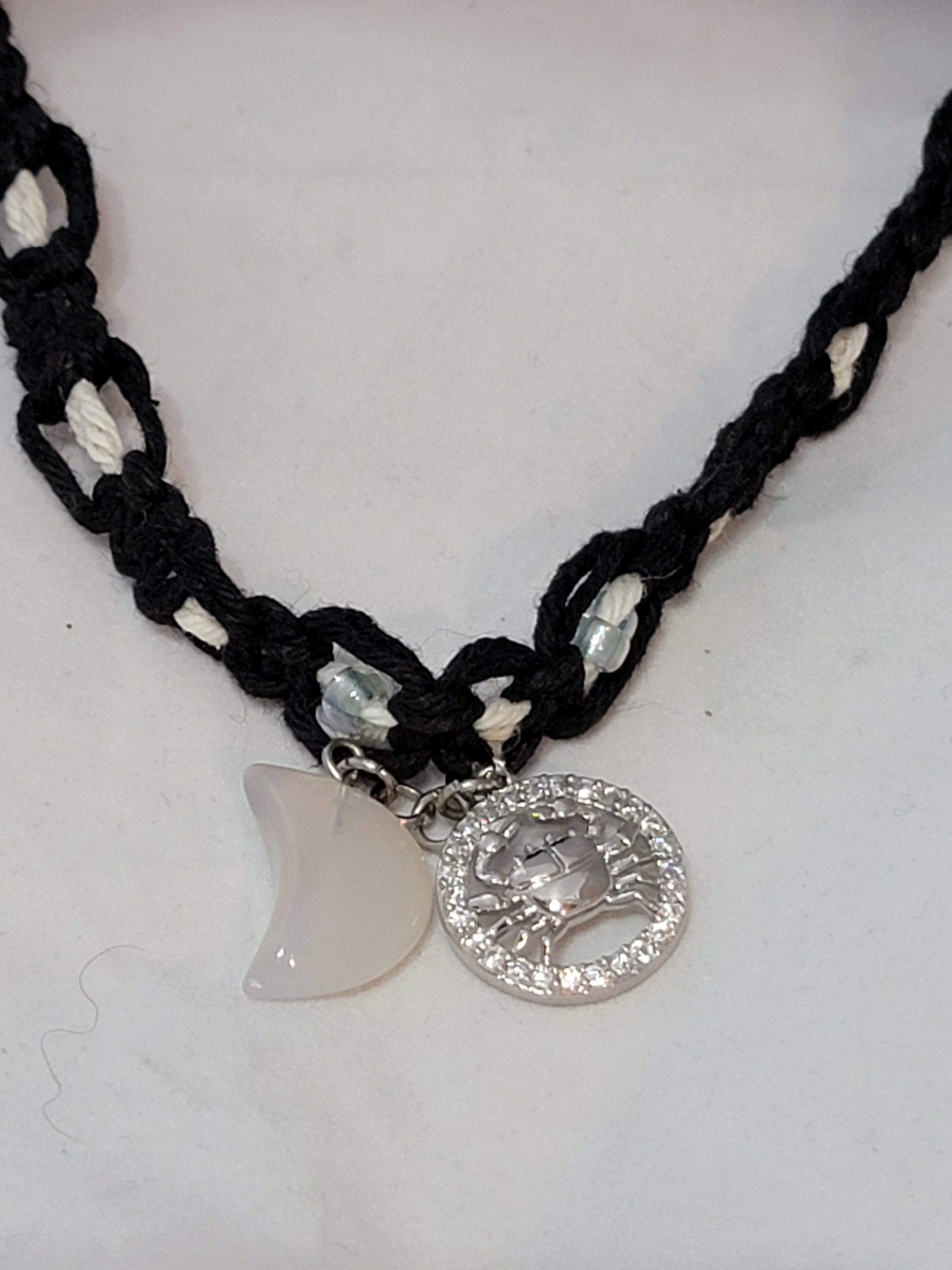 Cancer Moonstone Zodiac Necklace