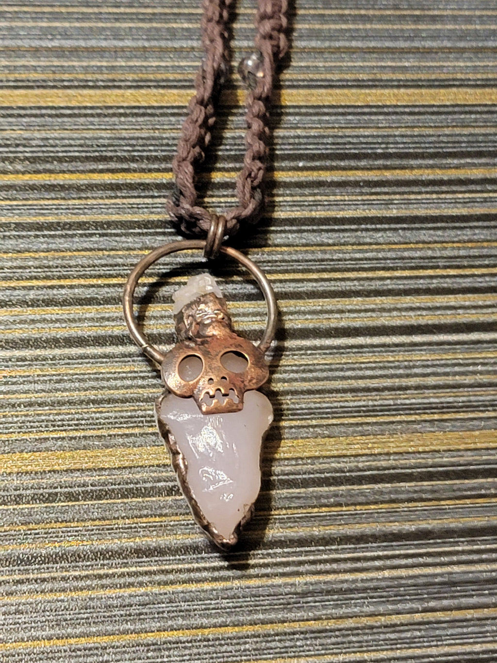 Copper Skull Stone Necklace