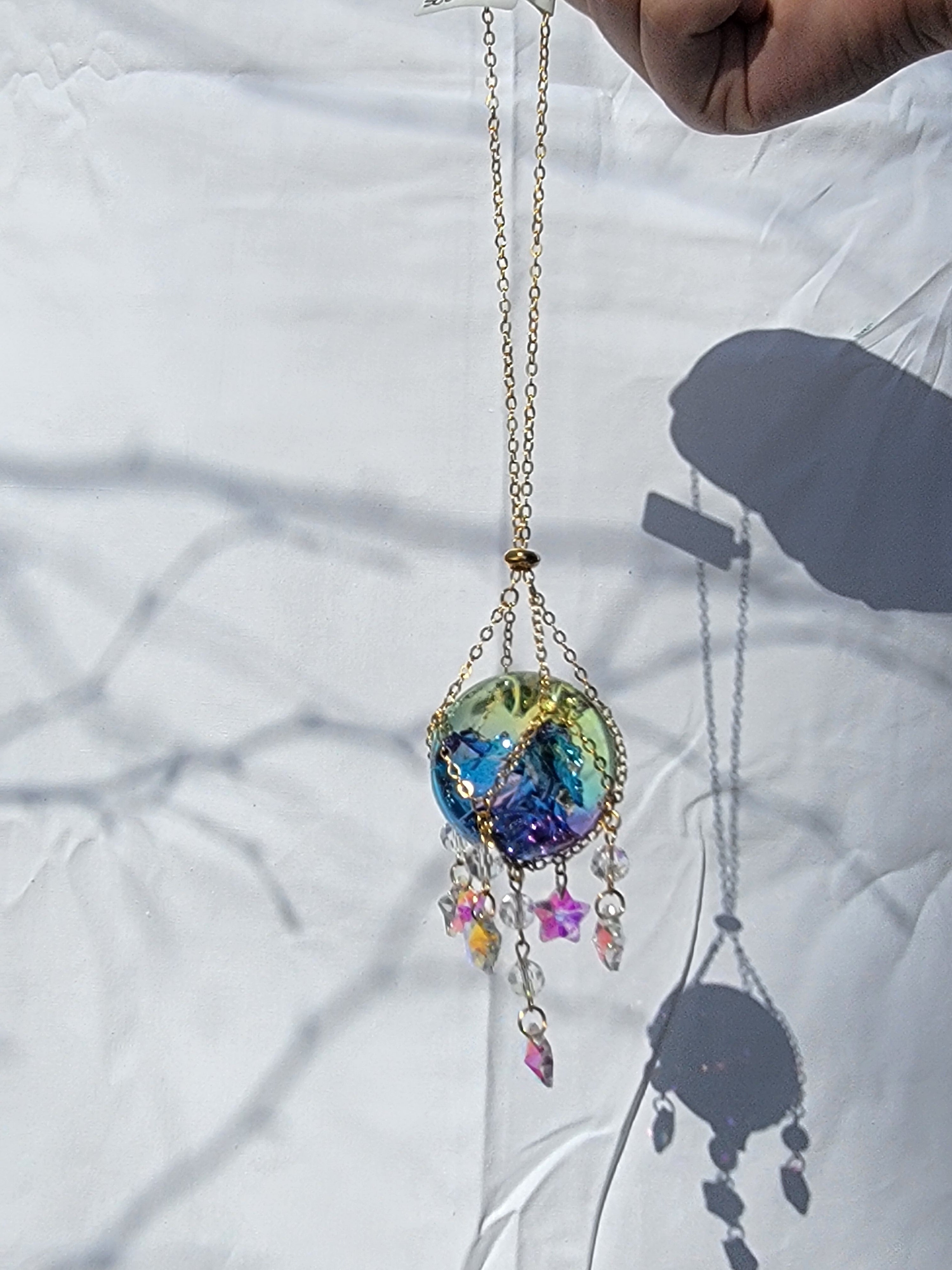 Crystal with Stars Suncatcher