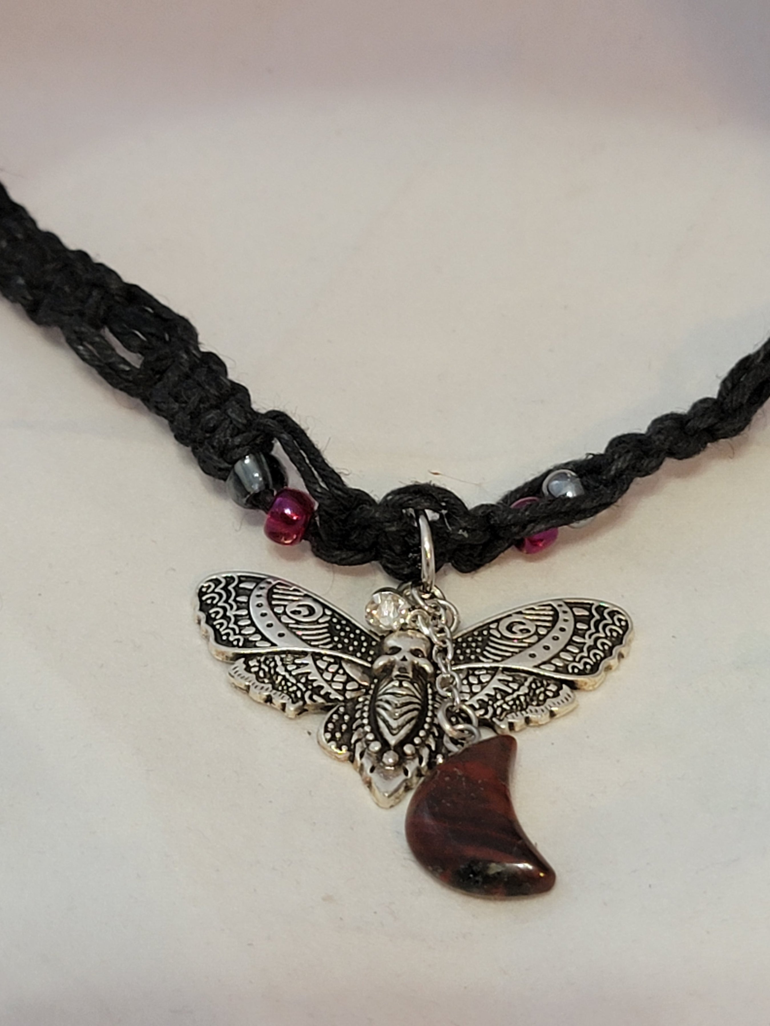 Deathshead Moth with Moon Necklace