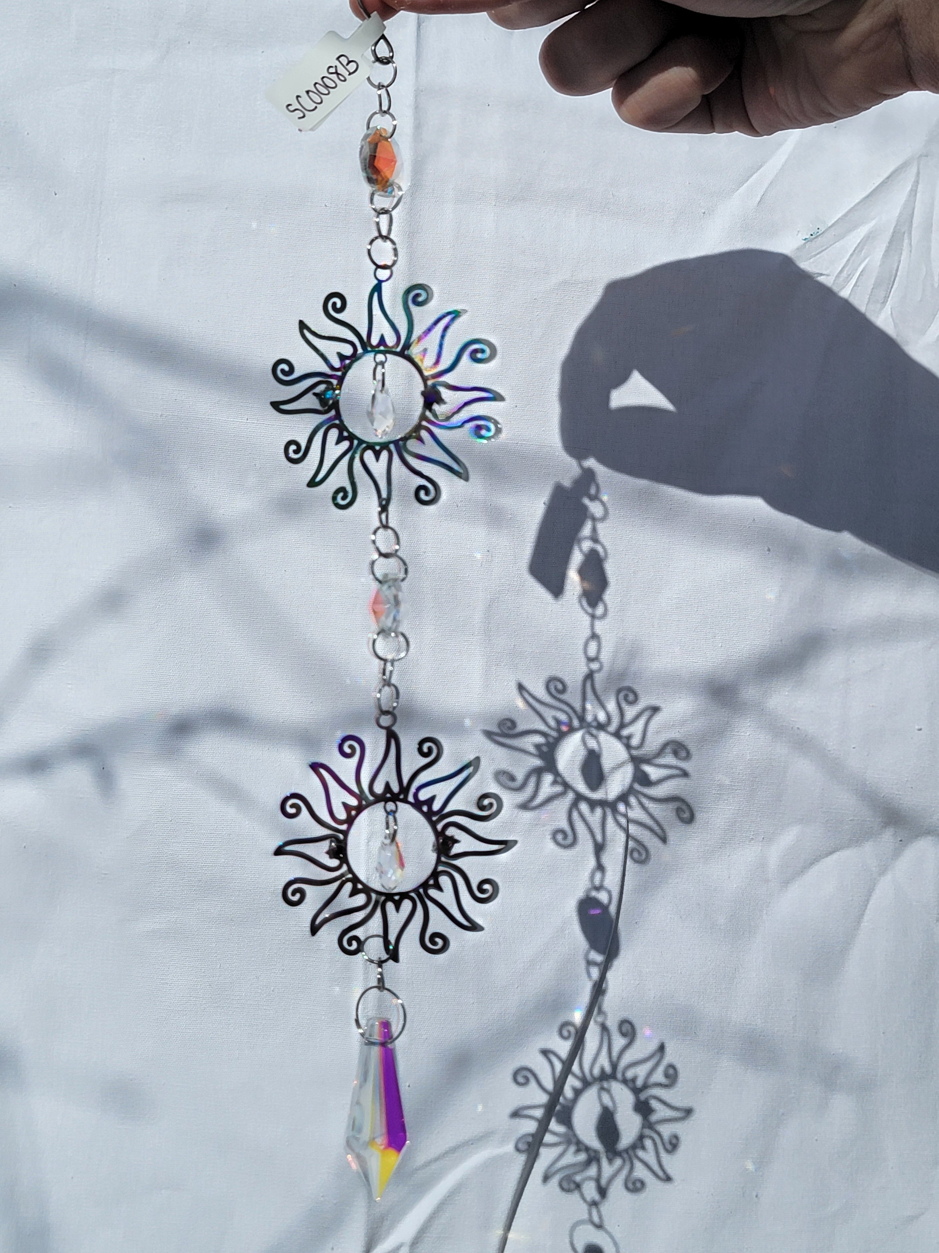 Double Rainbow Sun with Crystal Point Suncatcher