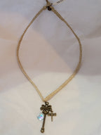 Flower Scepter with Dragonfly, & Crystal Necklace