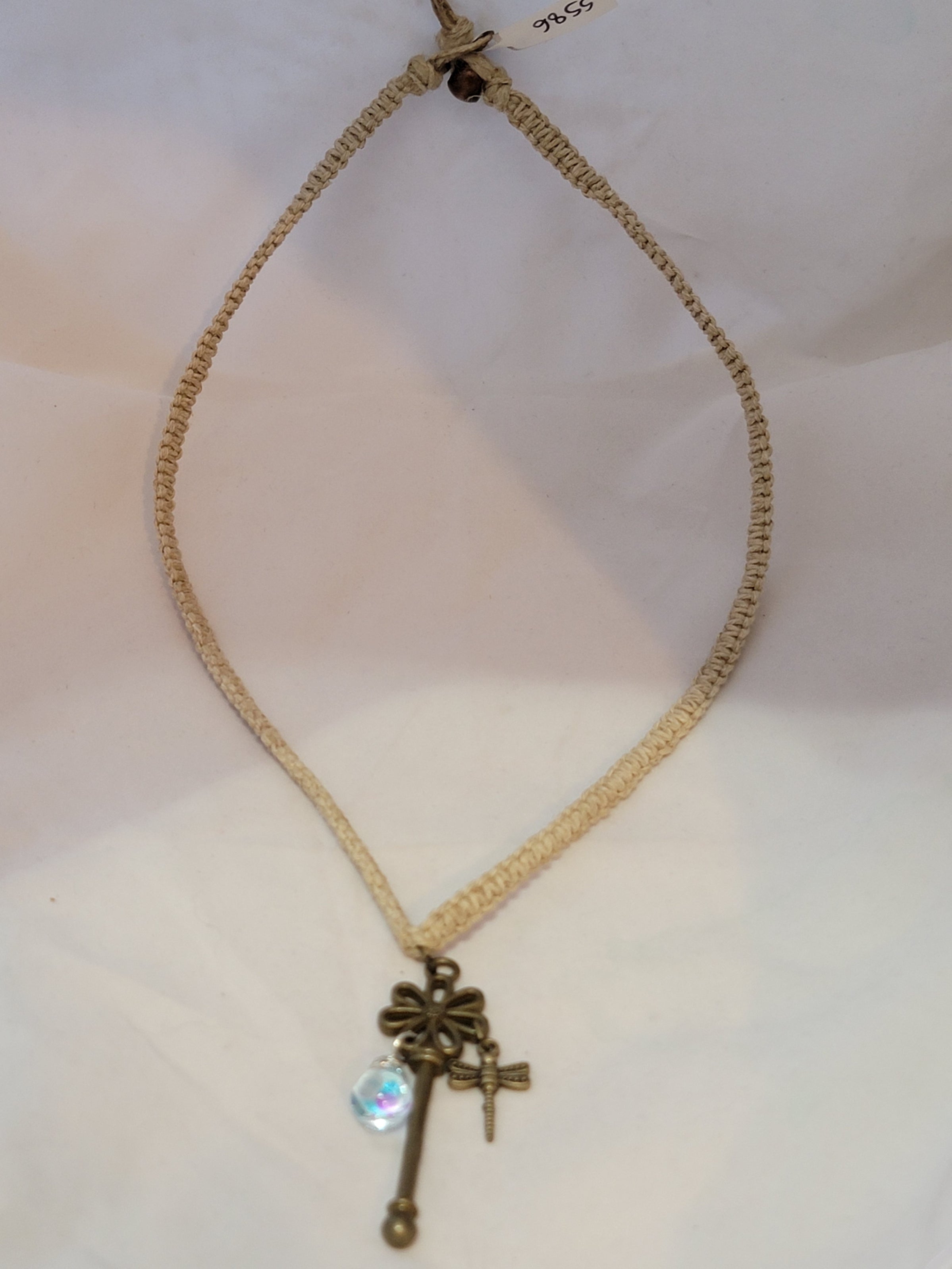 Flower Scepter with Dragonfly, & Crystal Necklace