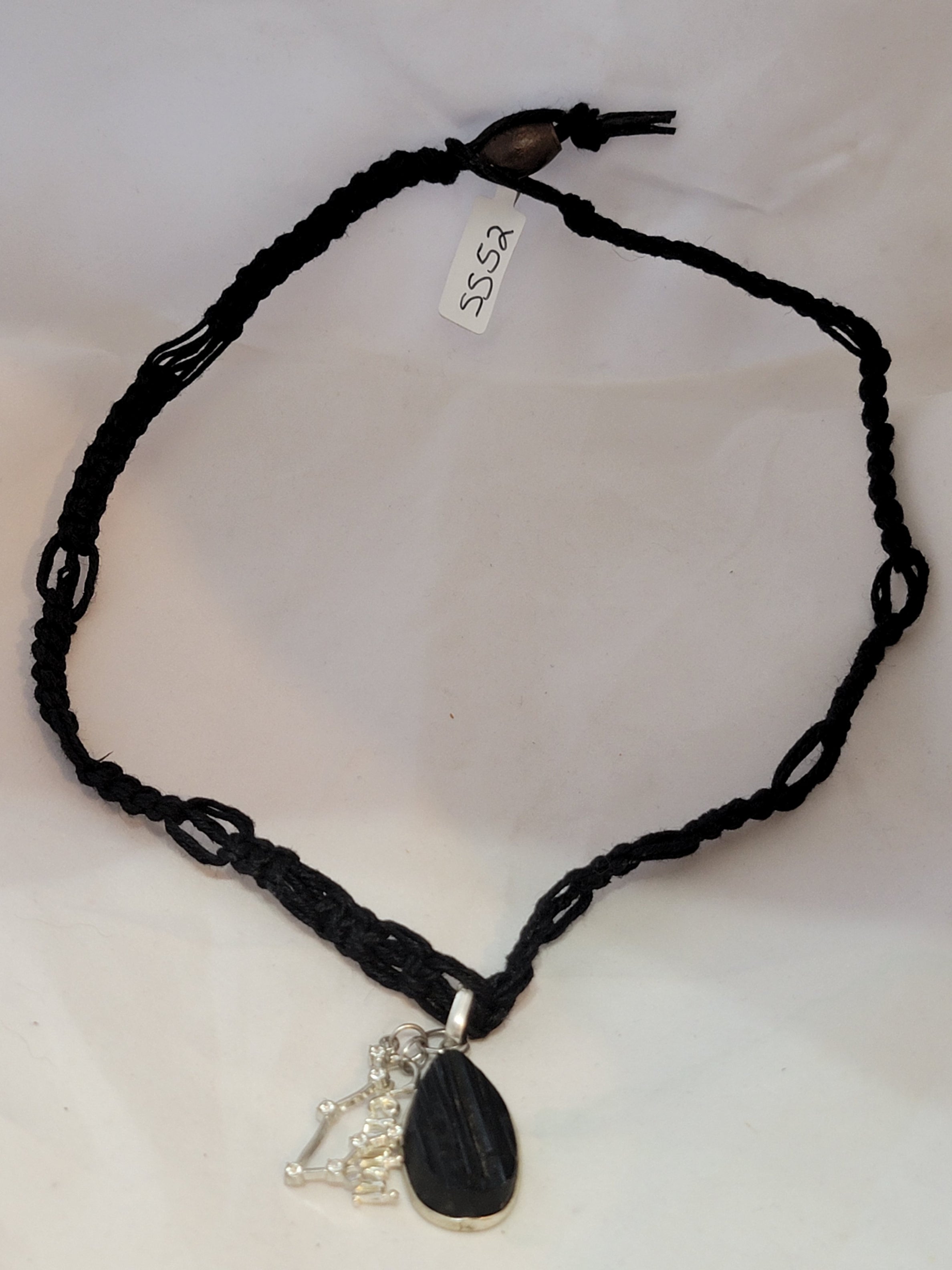 Gemini Black Tourmaline Zodiac Necklace