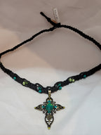 Green Crystal Cross Necklace