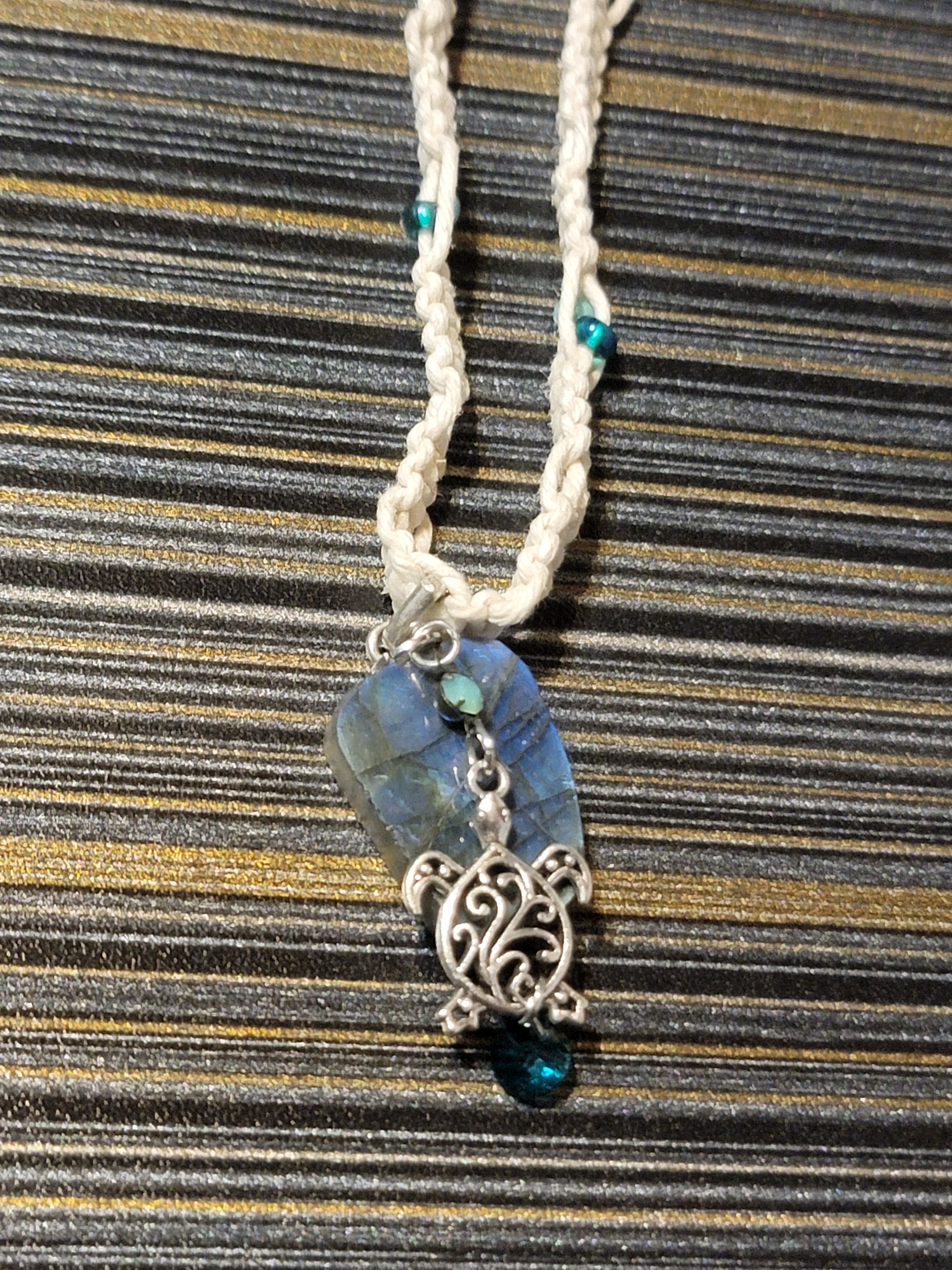 Labradorite, Turtle Necklace