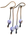 Lavender Mother of Pearl Paddle Earrings
