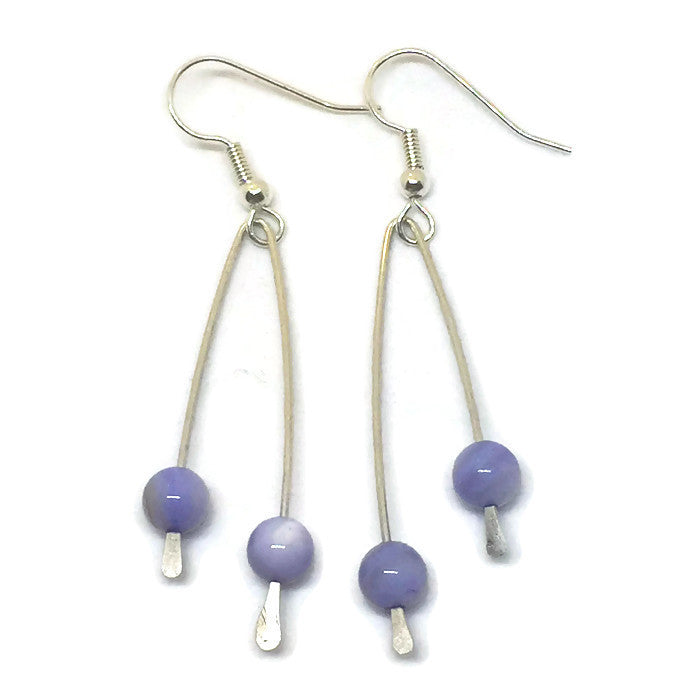 Lavender Mother of Pearl Paddle Earrings