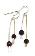 Maroon Glass Paddle Earrings