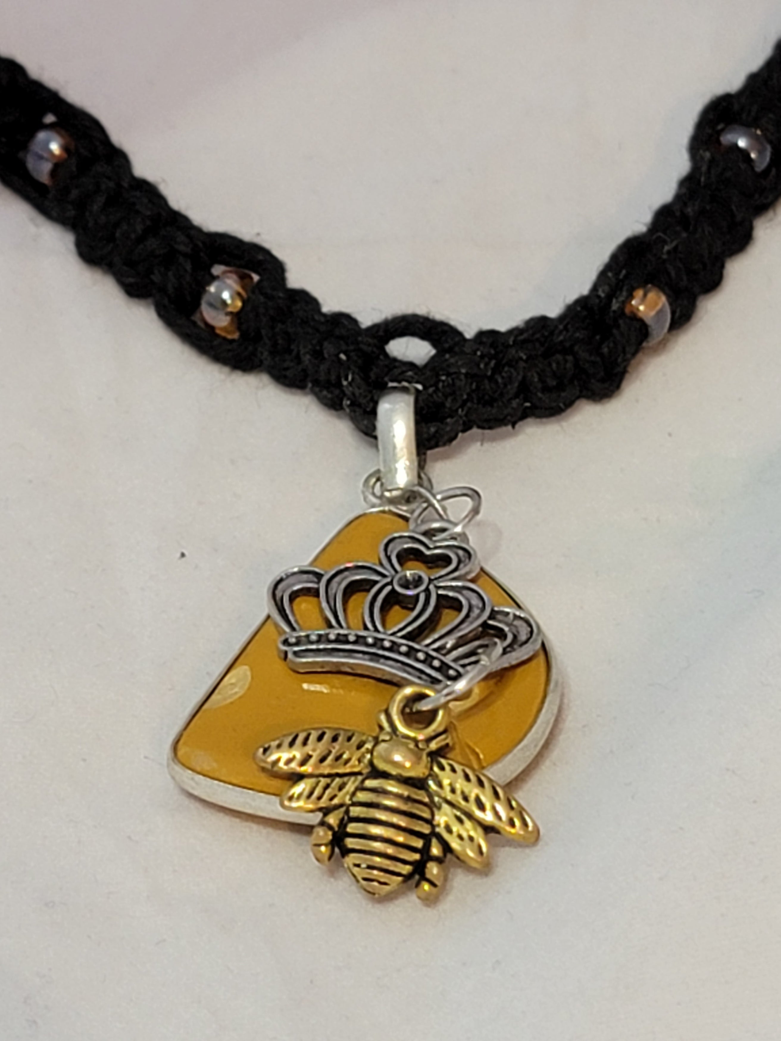 Mookite with Crown, & Bee Necklace