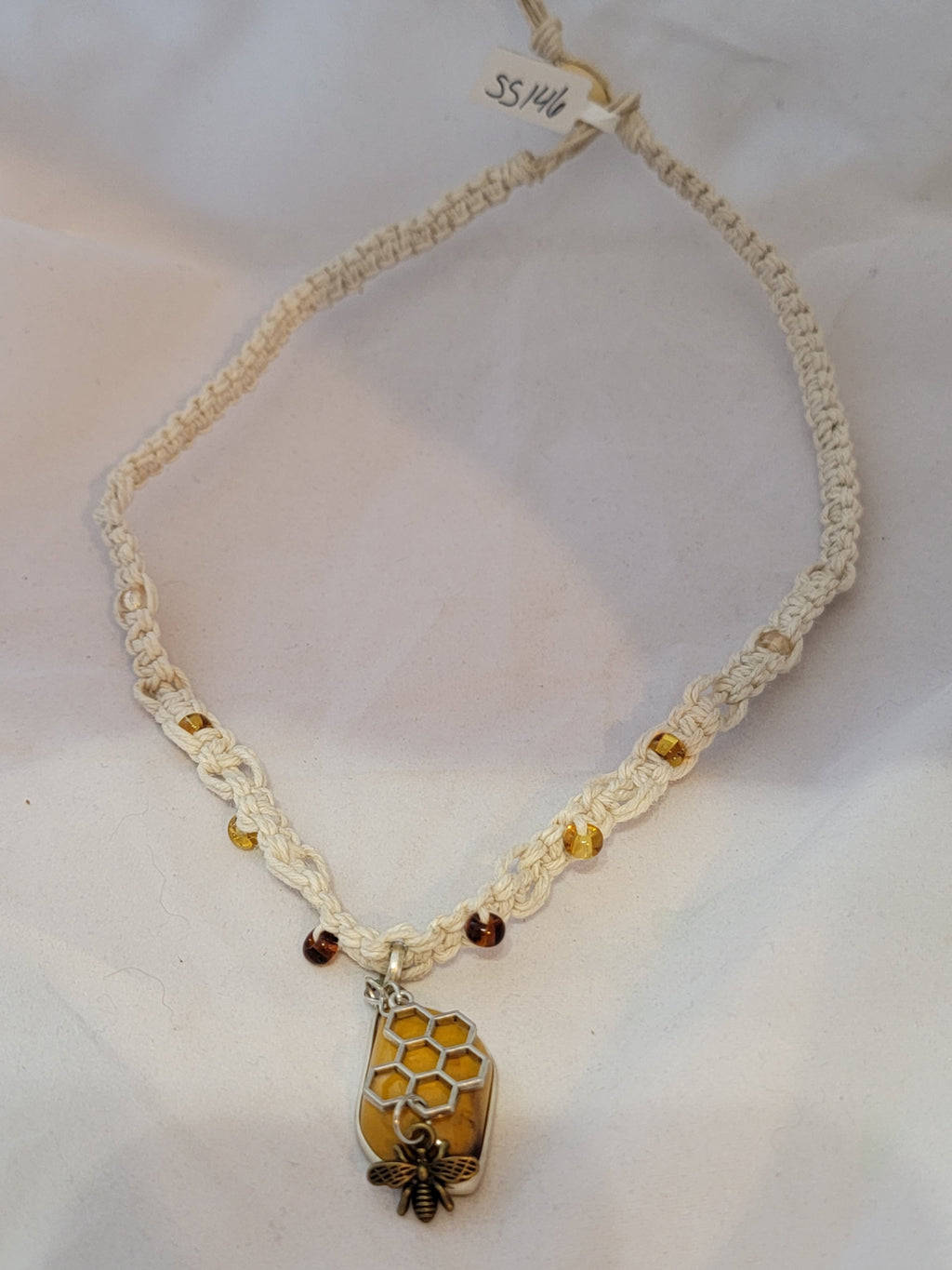 Mookite with Honey Comb, & Bee Necklace
