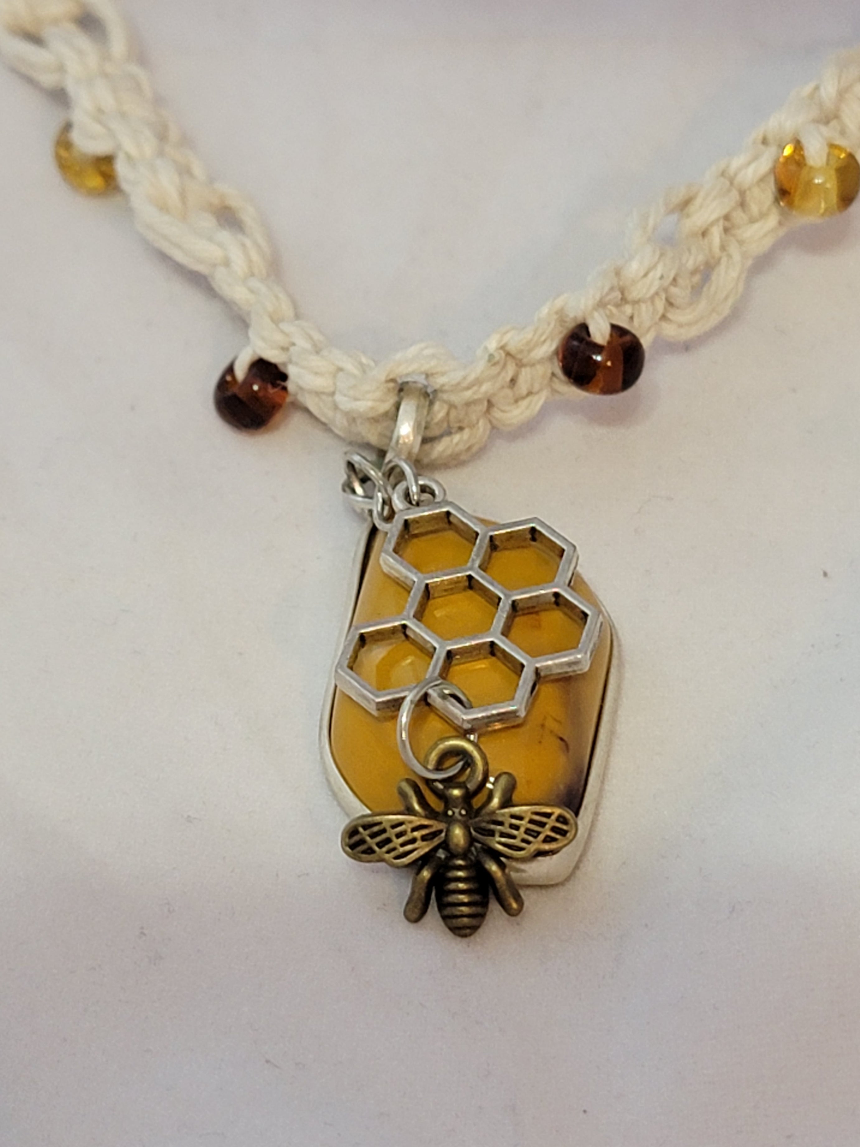 Mookite with Honey Comb, & Bee Necklace