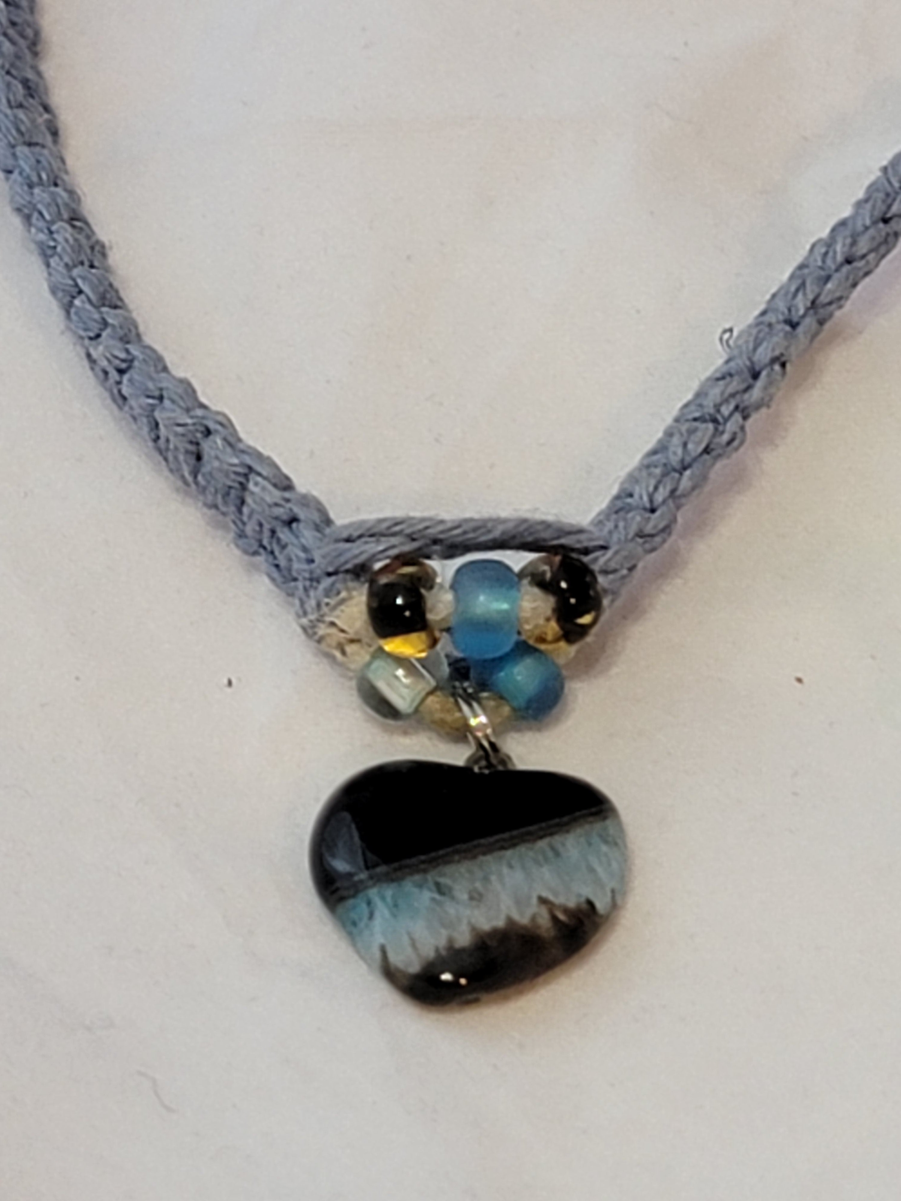 Onyx Heart Agate Necklace
