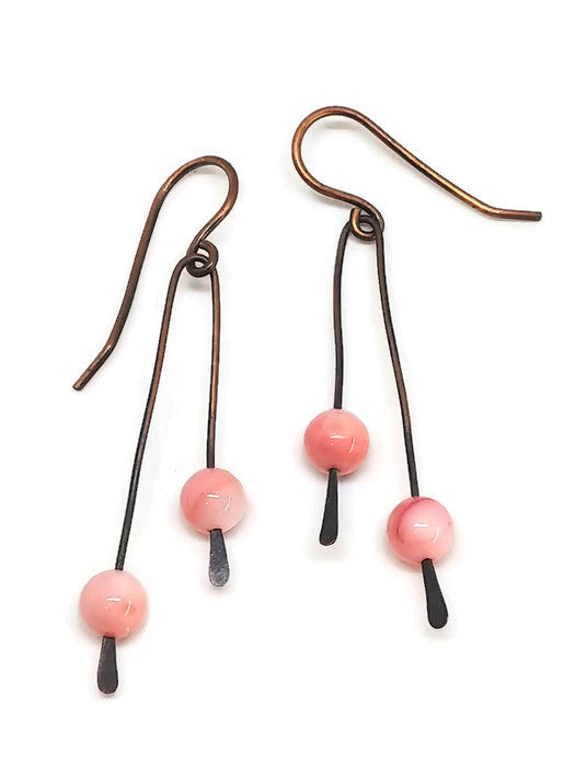 Pink Mother of Pearl Paddle Earrings