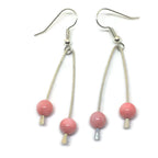 Pink Mother of Pearl Paddle Earrings