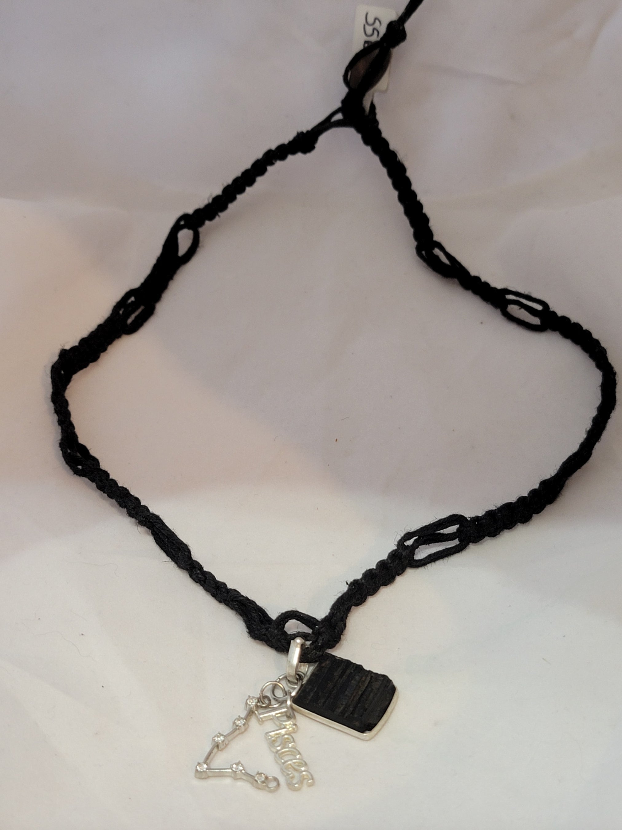 Pisces Black Tourmaline Zodiac Necklace