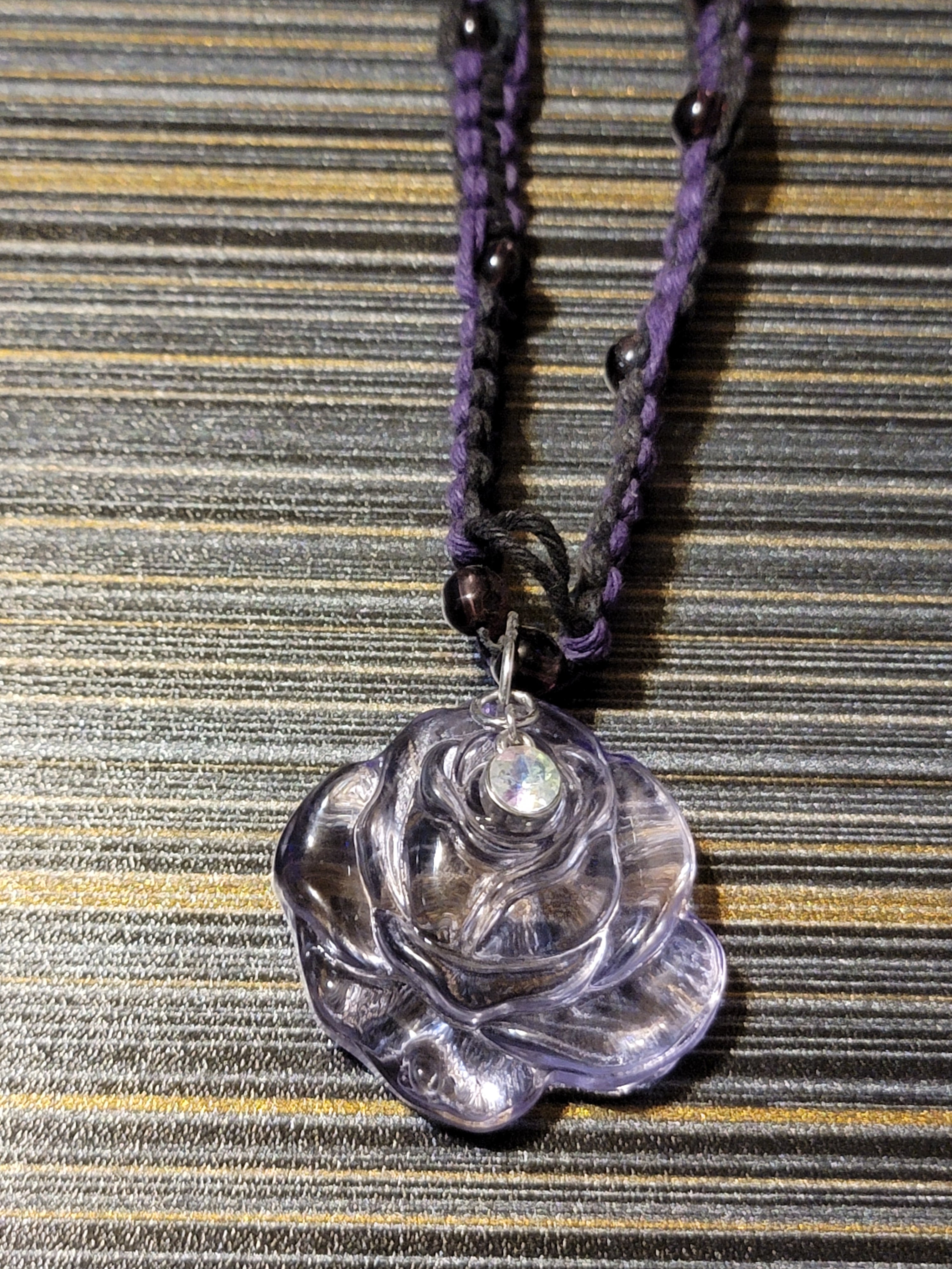 Purple Rose Necklace