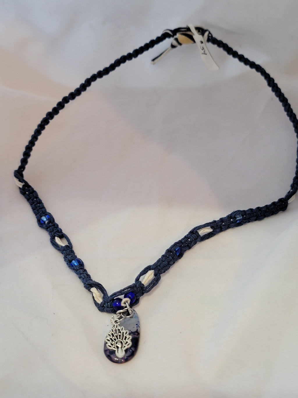 Purple, Blue Agate with Peacock Necklace
