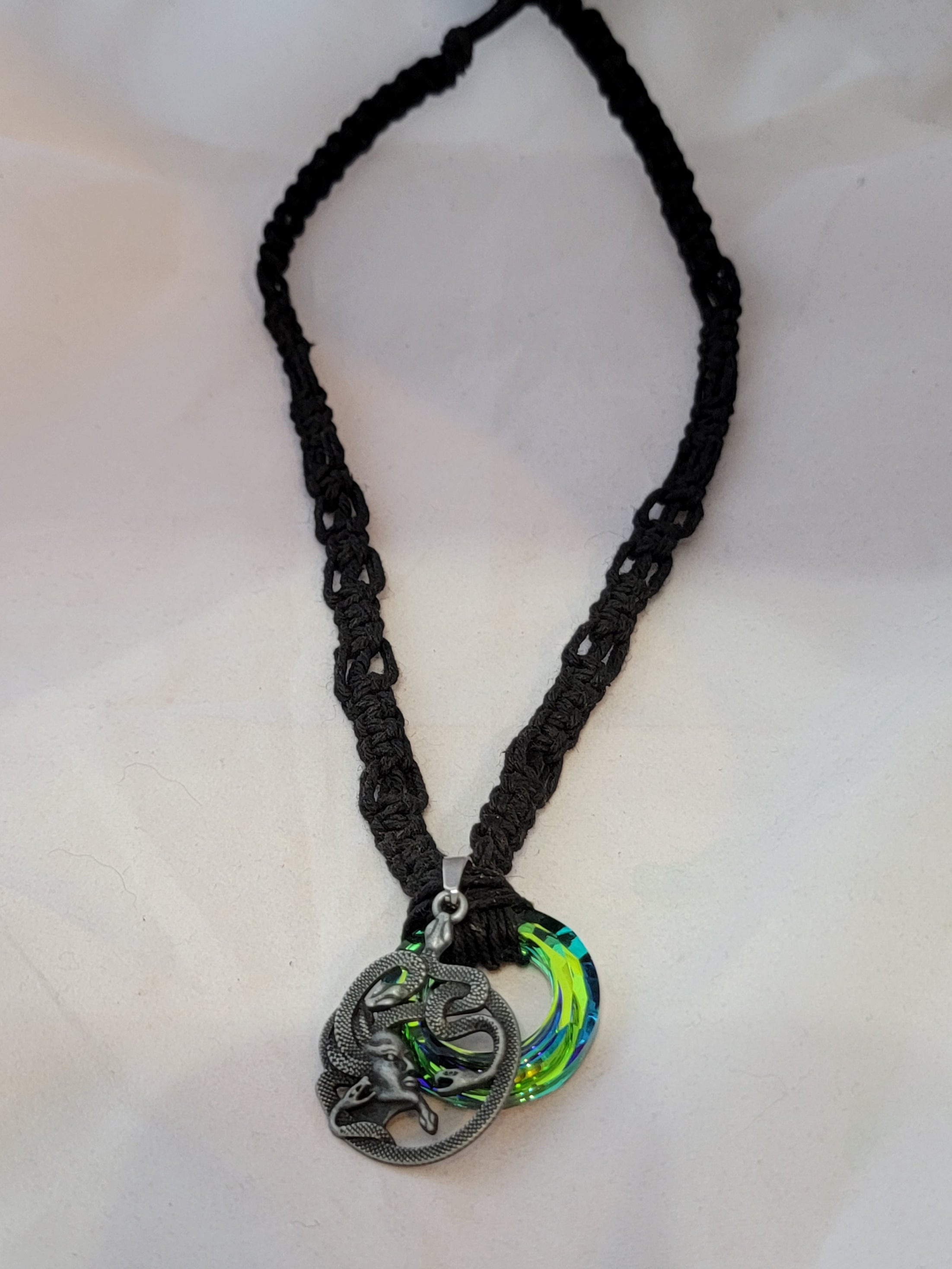 Rainbow Glass Ring Medusa Necklace