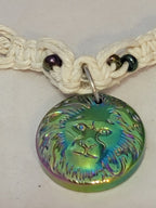 Rainbow Hematite Lion Head Necklace