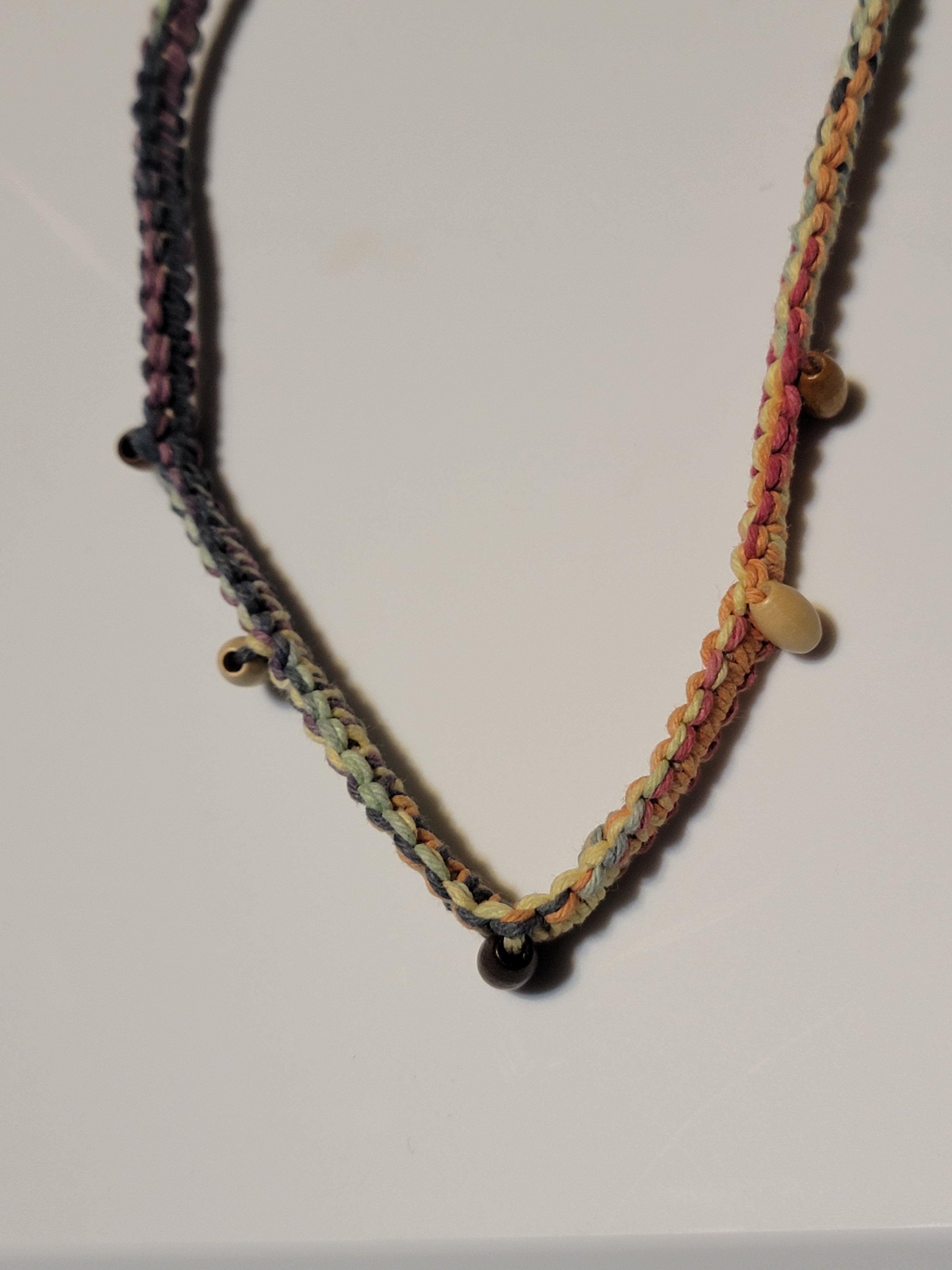 Hemp Necklace with Wood Beads