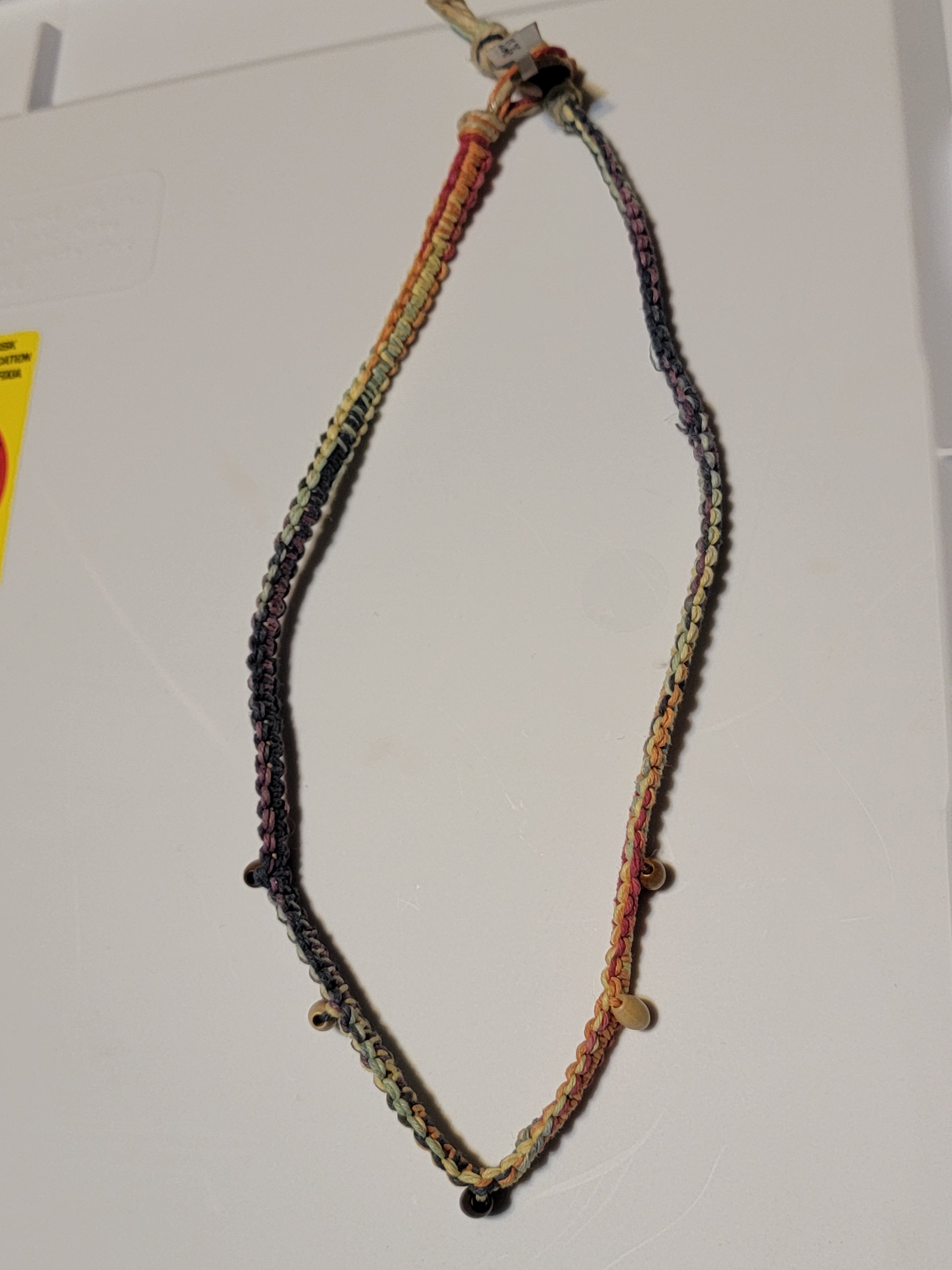 Hemp Necklace with Wood Beads
