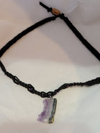 Raw Amethyst Slice Necklace - Large