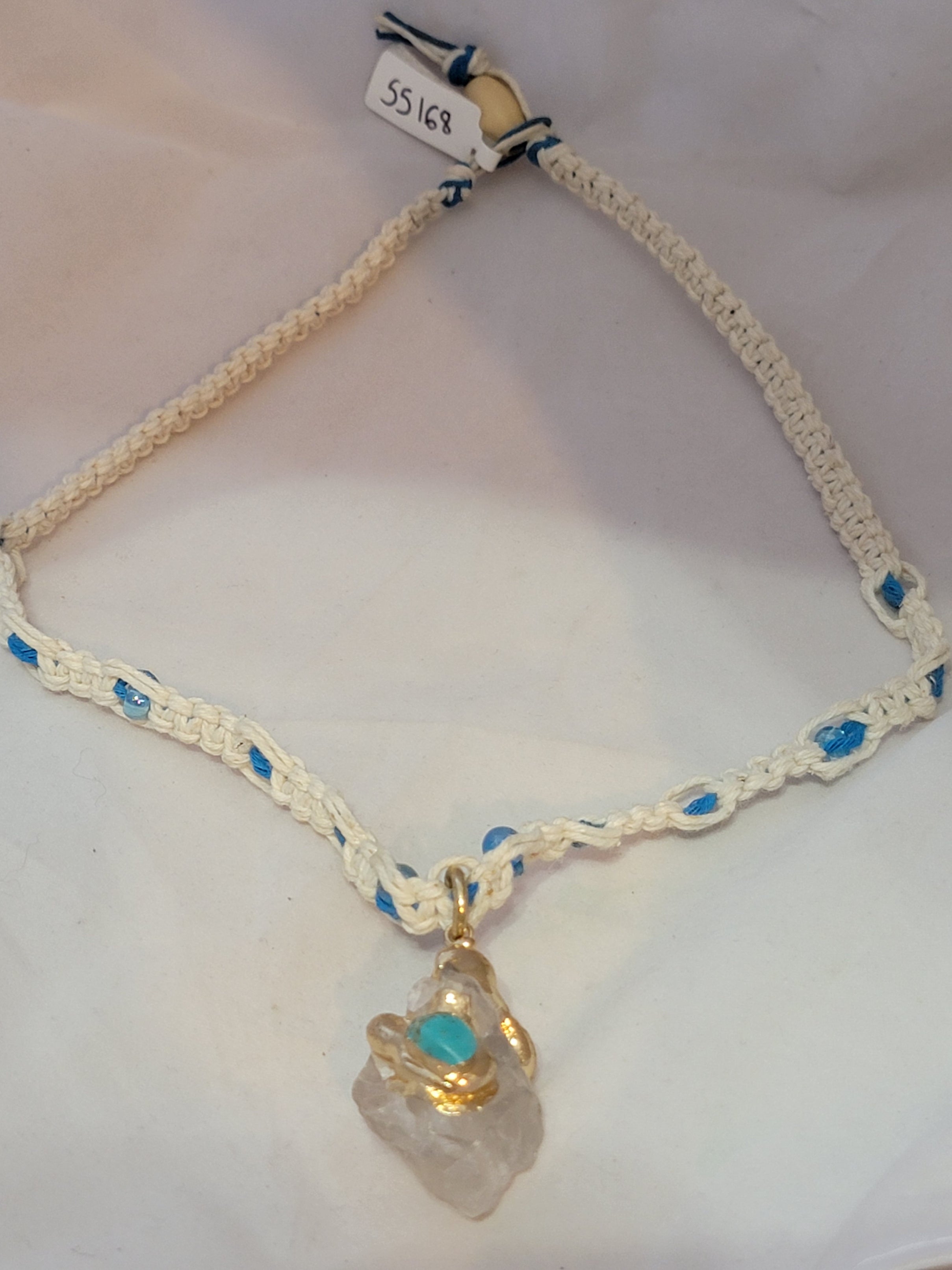 Raw Quartz with Turquoise Howlite Necklace