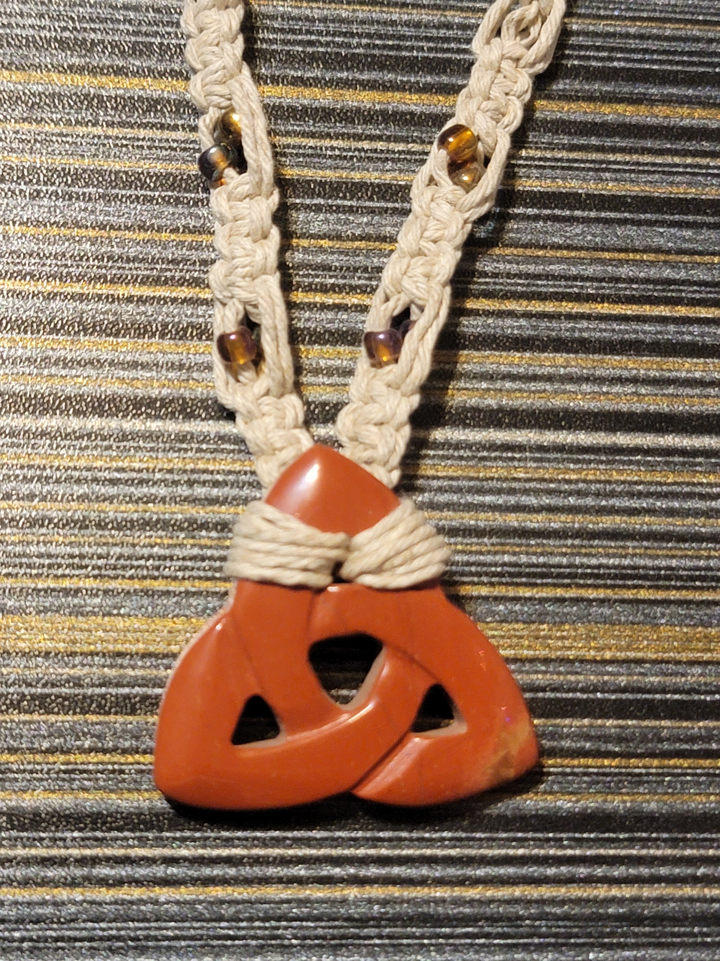 Red Jasper Triquetra Necklace