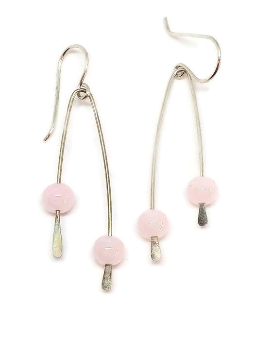 Rose Quartz Paddle Earrings
