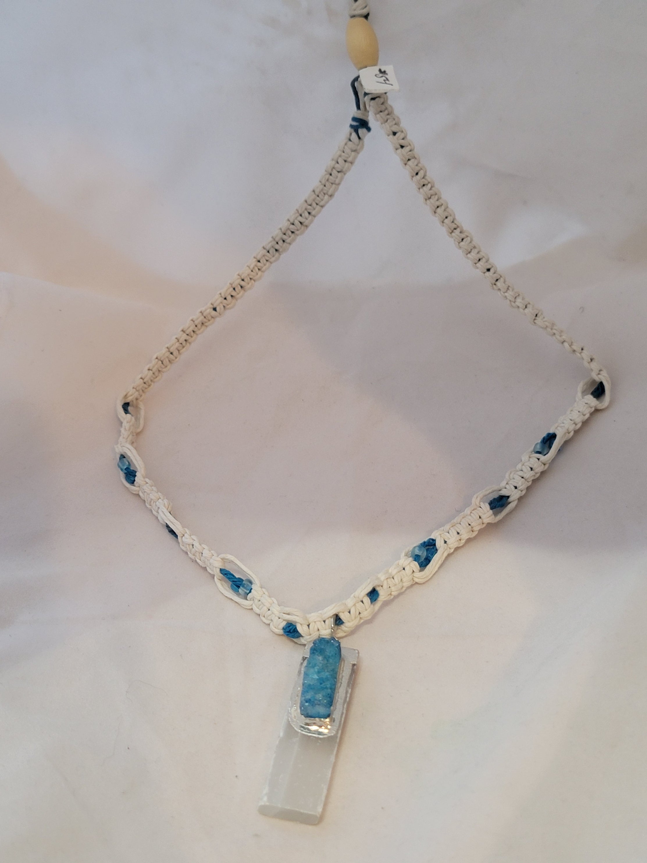 Selenite with Gemstone Necklace