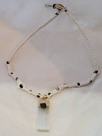 Selenite with Gemstone Necklace
