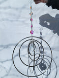 Five Orb Crystal Suncatcher - Silver